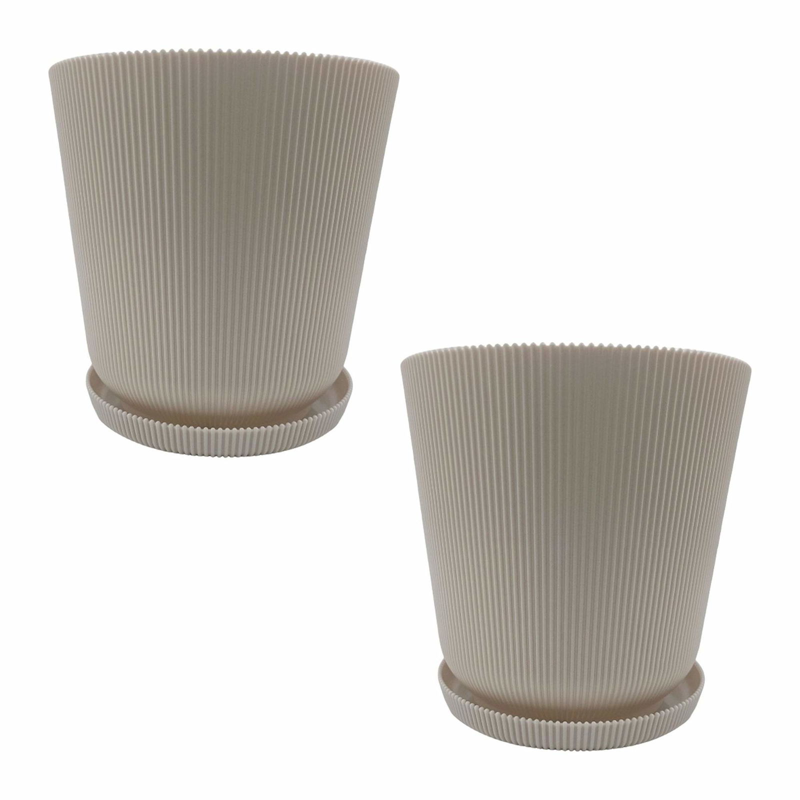 Plantekasser med underkopper – sæt med 2, holdbar plastik