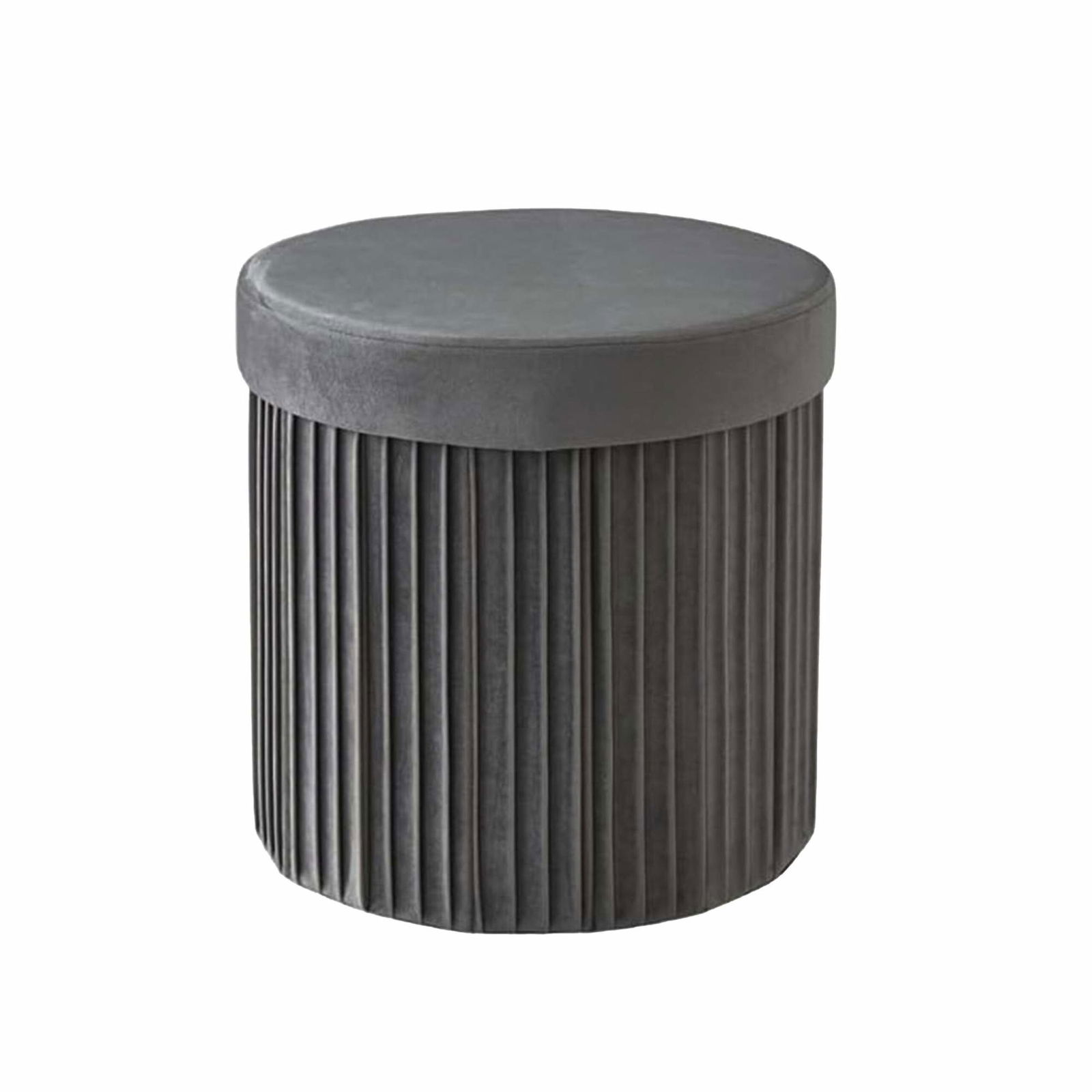 Fløjlsopbevaringsskammel – Polstret, foldbar, komfortabelt sæde