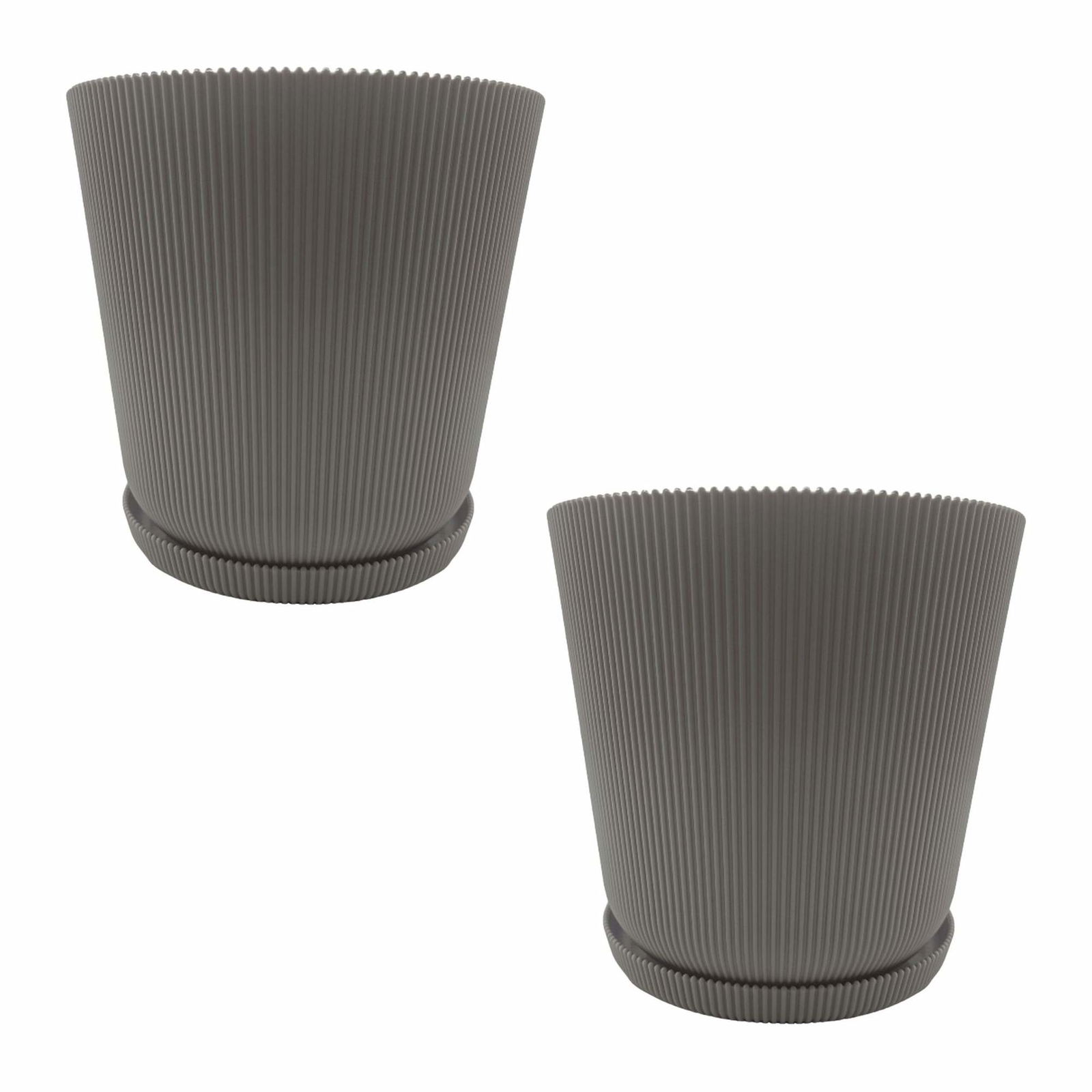 Plantekasser med underkopper, sæt med 2 – Holdbar plastik