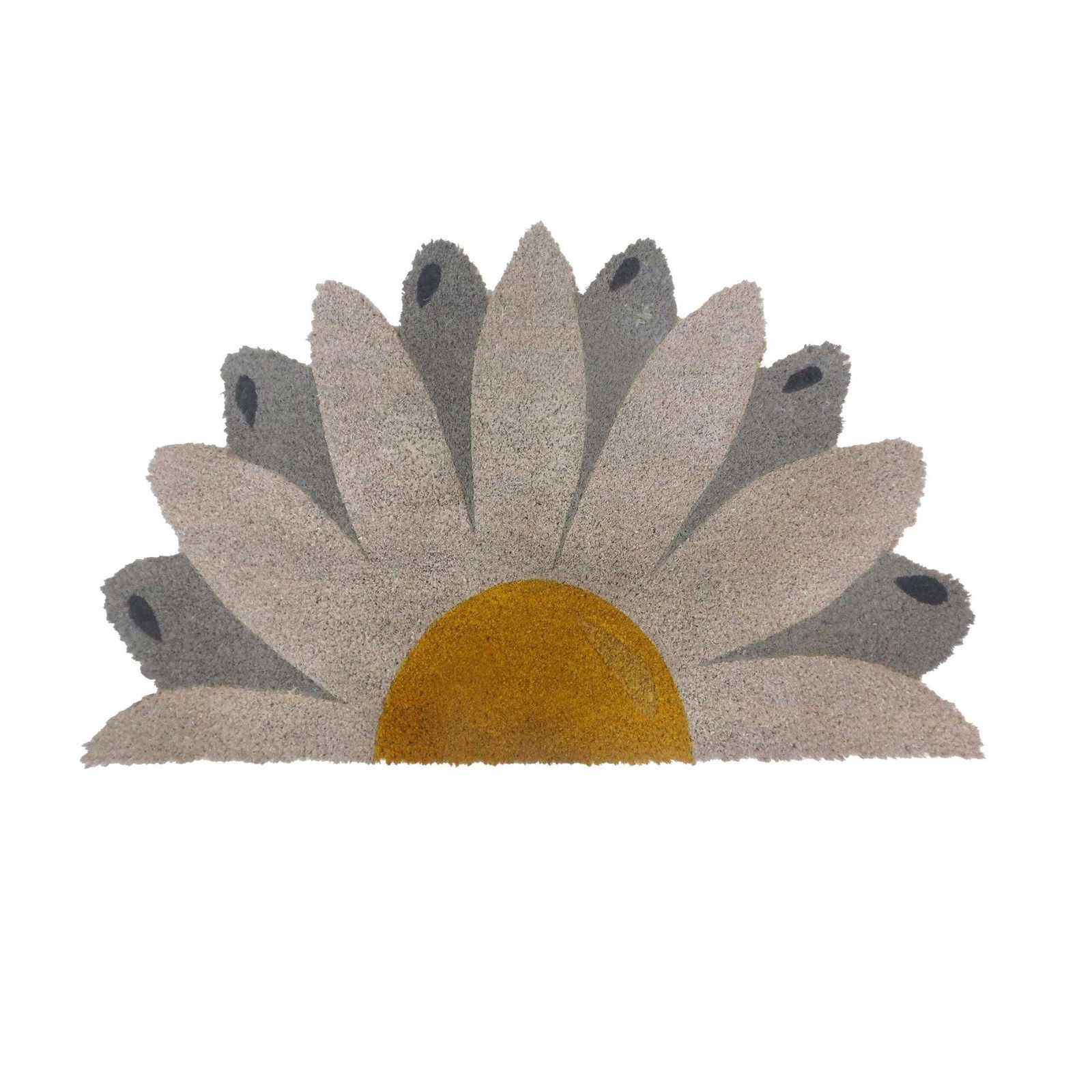 Halvrund dørmåtte i kokosnød, 80x50 cm – Skridsikker, holdbar