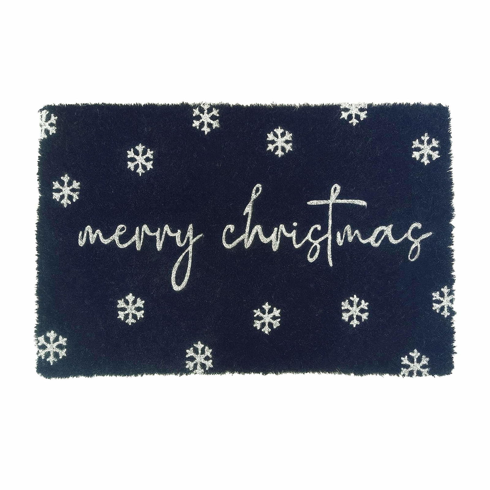 Vinterdørmåtte i kokos – 60x40 cm, skridsikker, festligt print