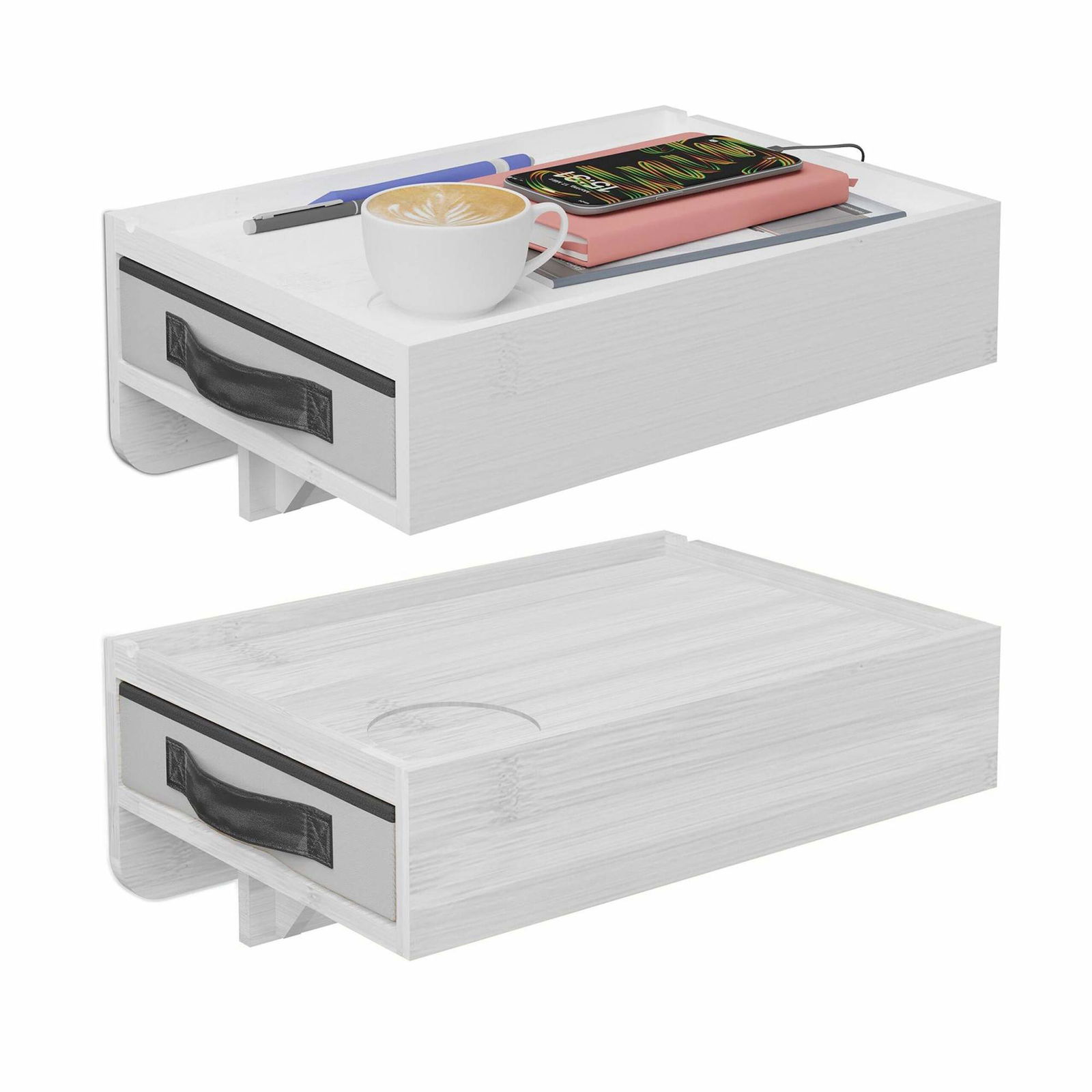 Klämbara sängbord i bambu, set om 2 med låda | Hem & Hobby | Pryloteket