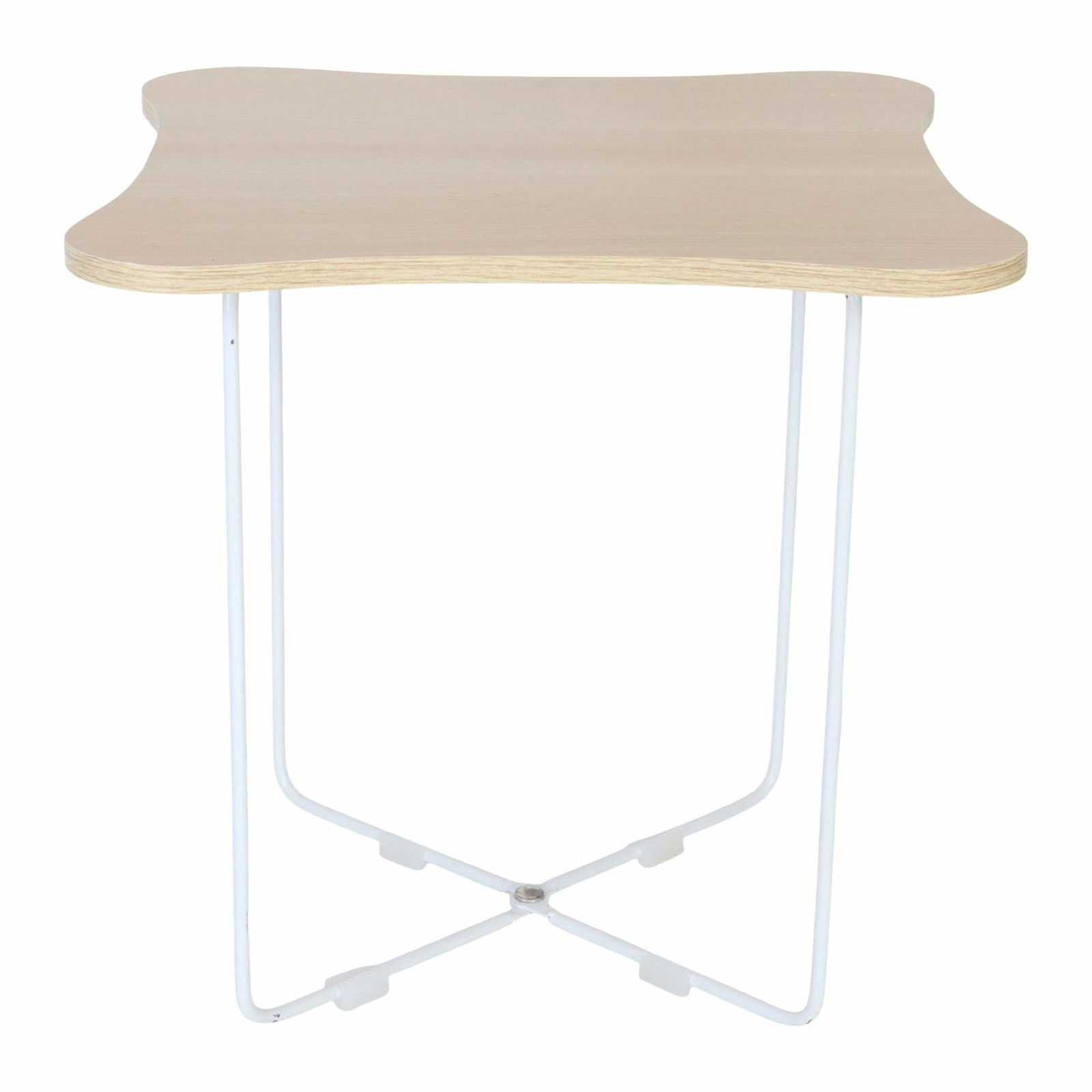 Skandinavisk sidebord – lyst træ og hvidt stel