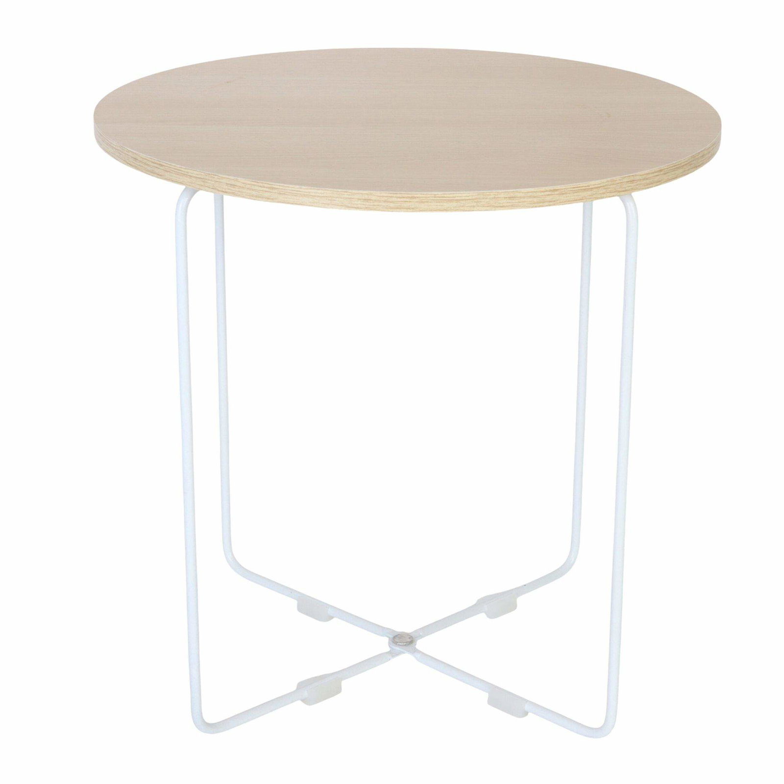 Skandinavisk sidebord – lyst træ og hvidt stel