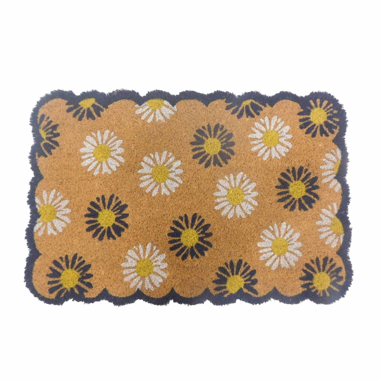 Kokosnøddemåtte med botanisk design, 60 x 40 cm