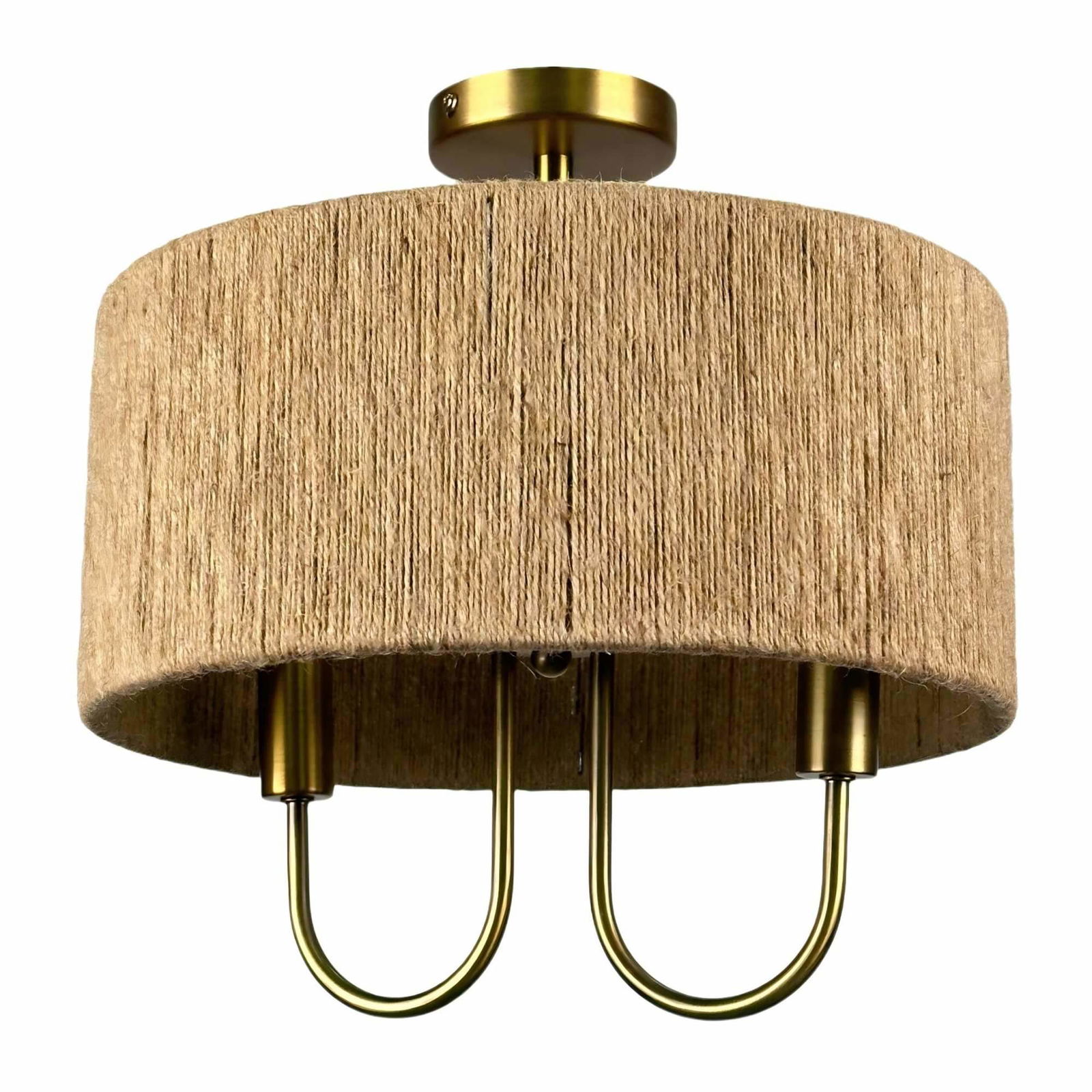 Loftlampe med 2 lyskilder – papirledning og bronzefinish