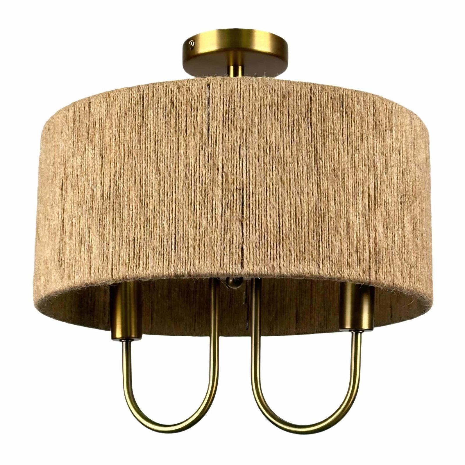 Taklampa med 2 ljuskällor – papperssladd och bronsfinish | Hem & Hobby | Pryloteket