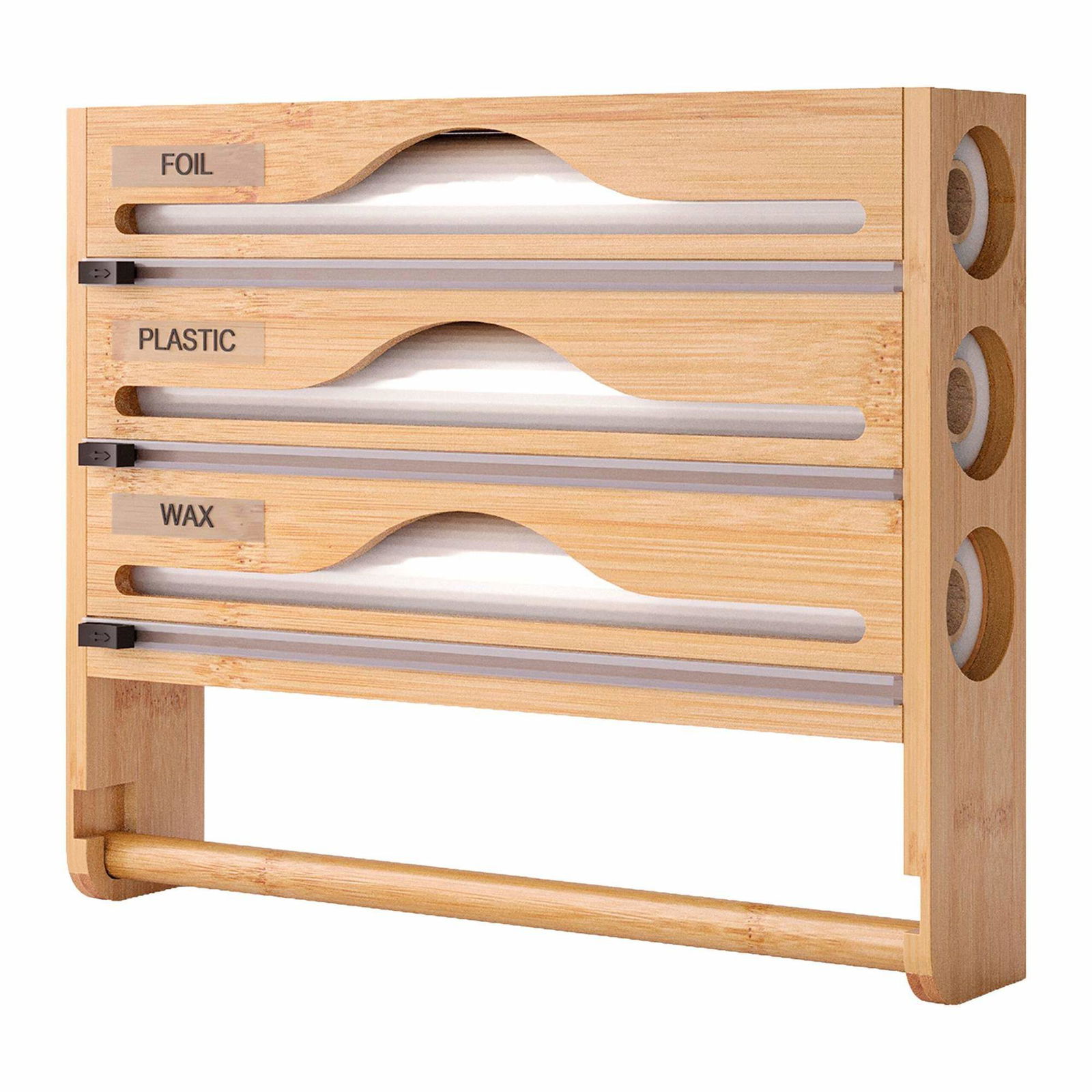 Vægmonteret køkkenrulle- og foliedispenser med skærer