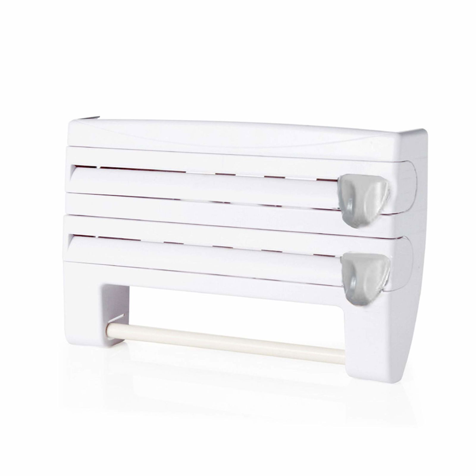 Vægmonteret køkkenrulleholder og folieskærer