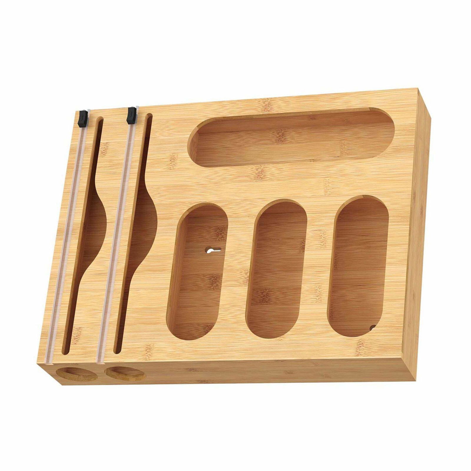 Bambus 6-i-1 folie- og filmholder med skærer