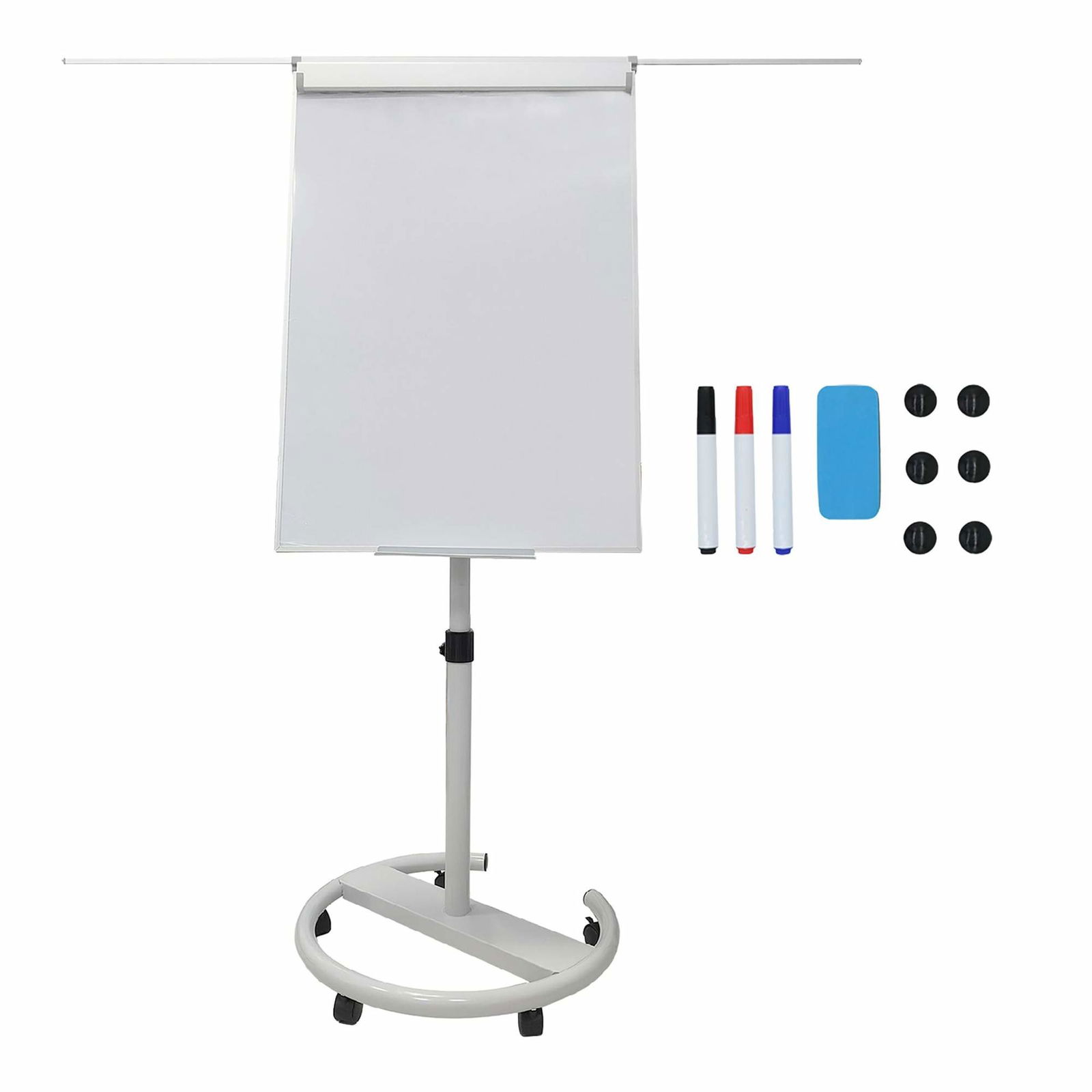 Flipover whiteboard 100x70 cm, magnetisk med hjul