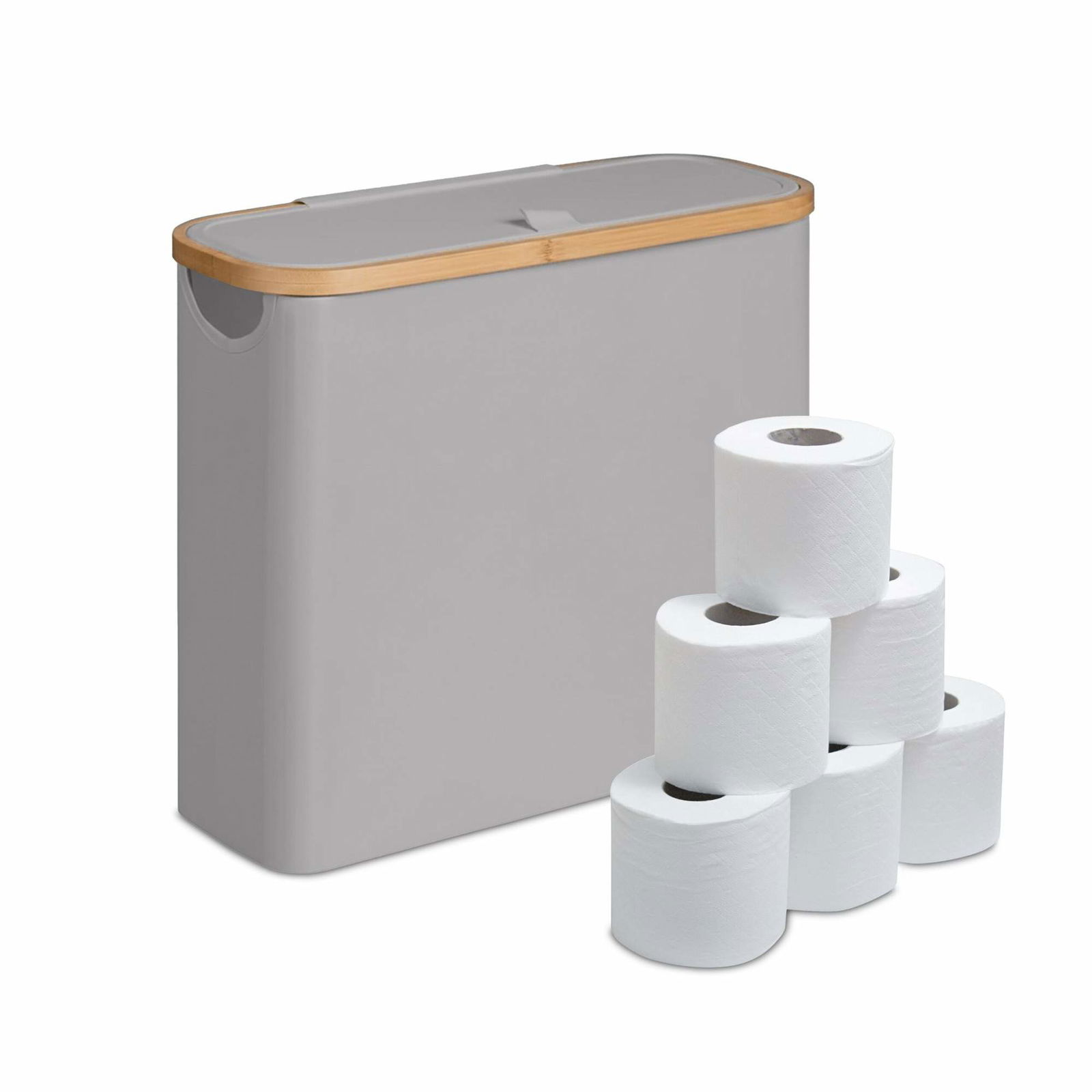 Firkantet toiletrulleholder i stof – Rummer 12 ruller