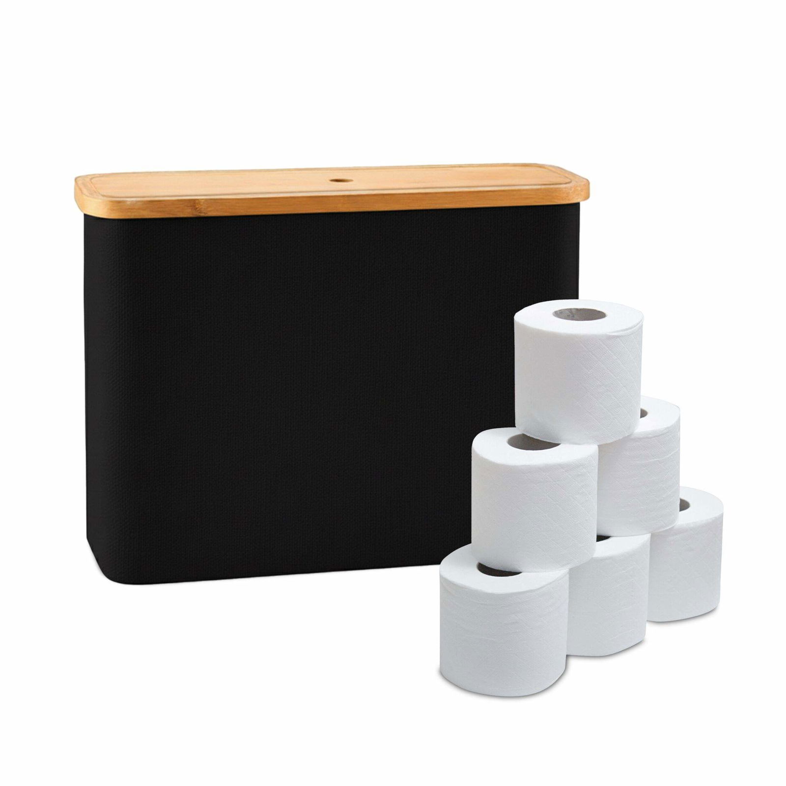 Firkantet toiletrulleholder i stof – Rummer 12 ruller