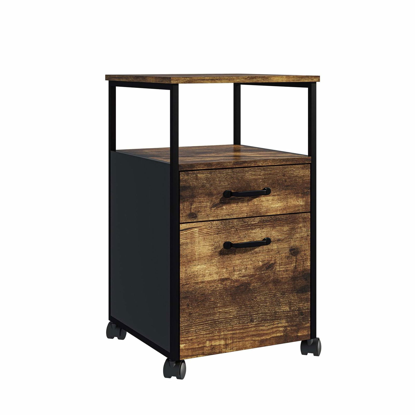 Rullende arkivskab, 2 skuffer, mobilt med bremser