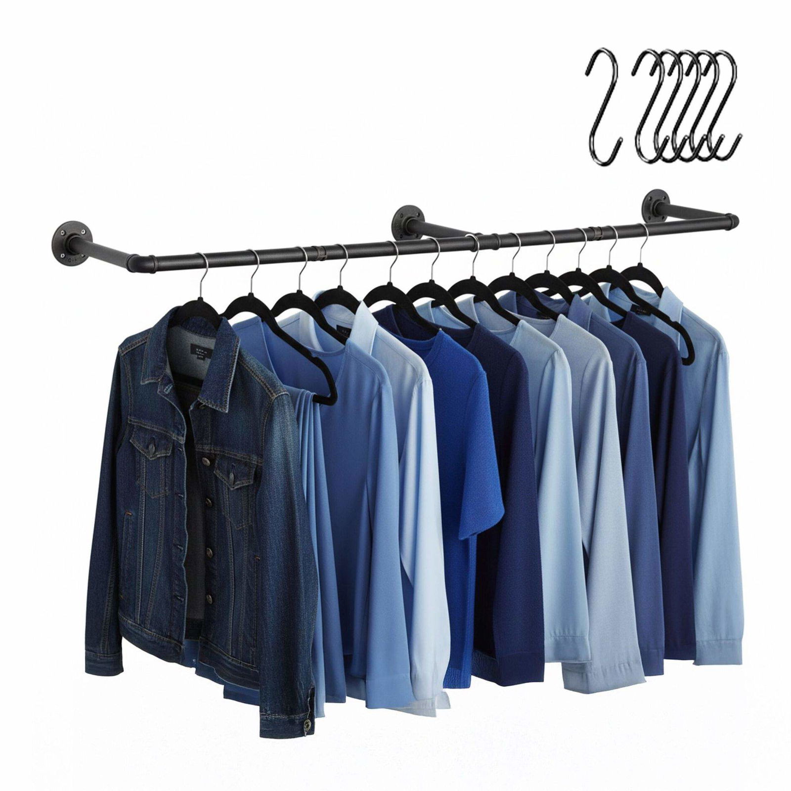 Vægmonteret tøjstang – industrielt rørdesign