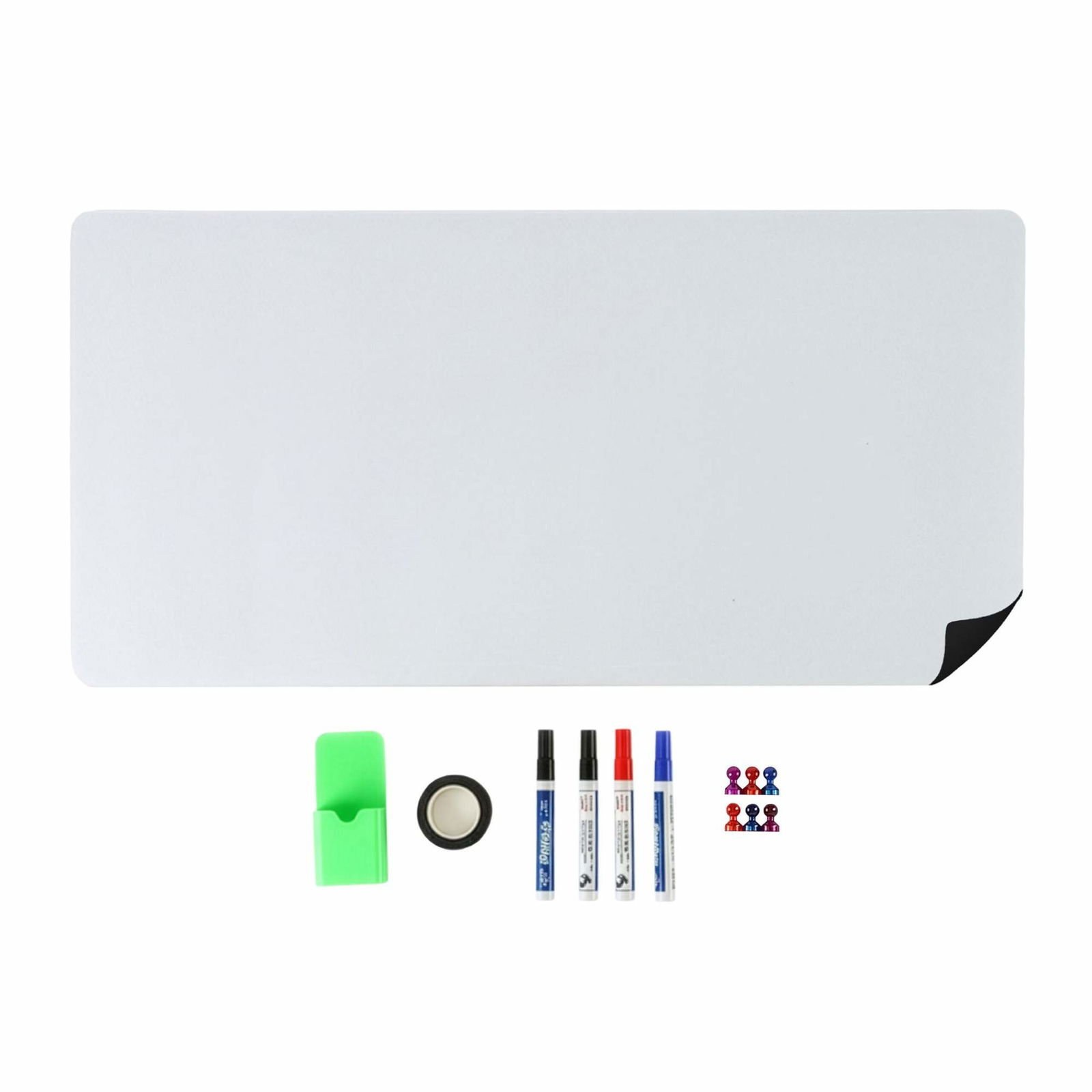 Magnetisk whiteboardtavle med tilbehør – penne, magneter, æske