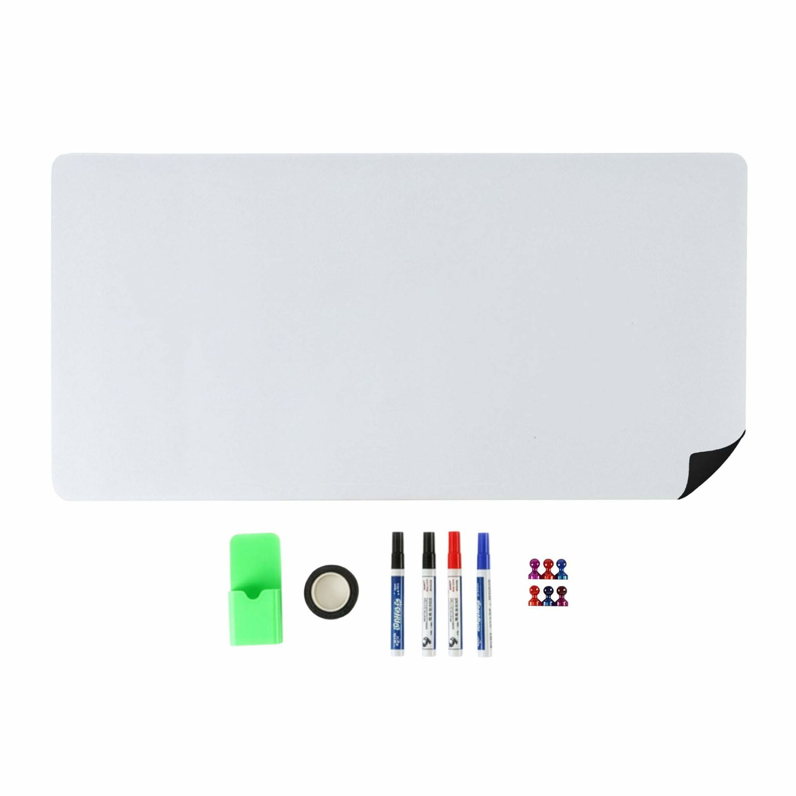 Magnetisk whiteboardtavle med tilbehør – penne, magneter, æske