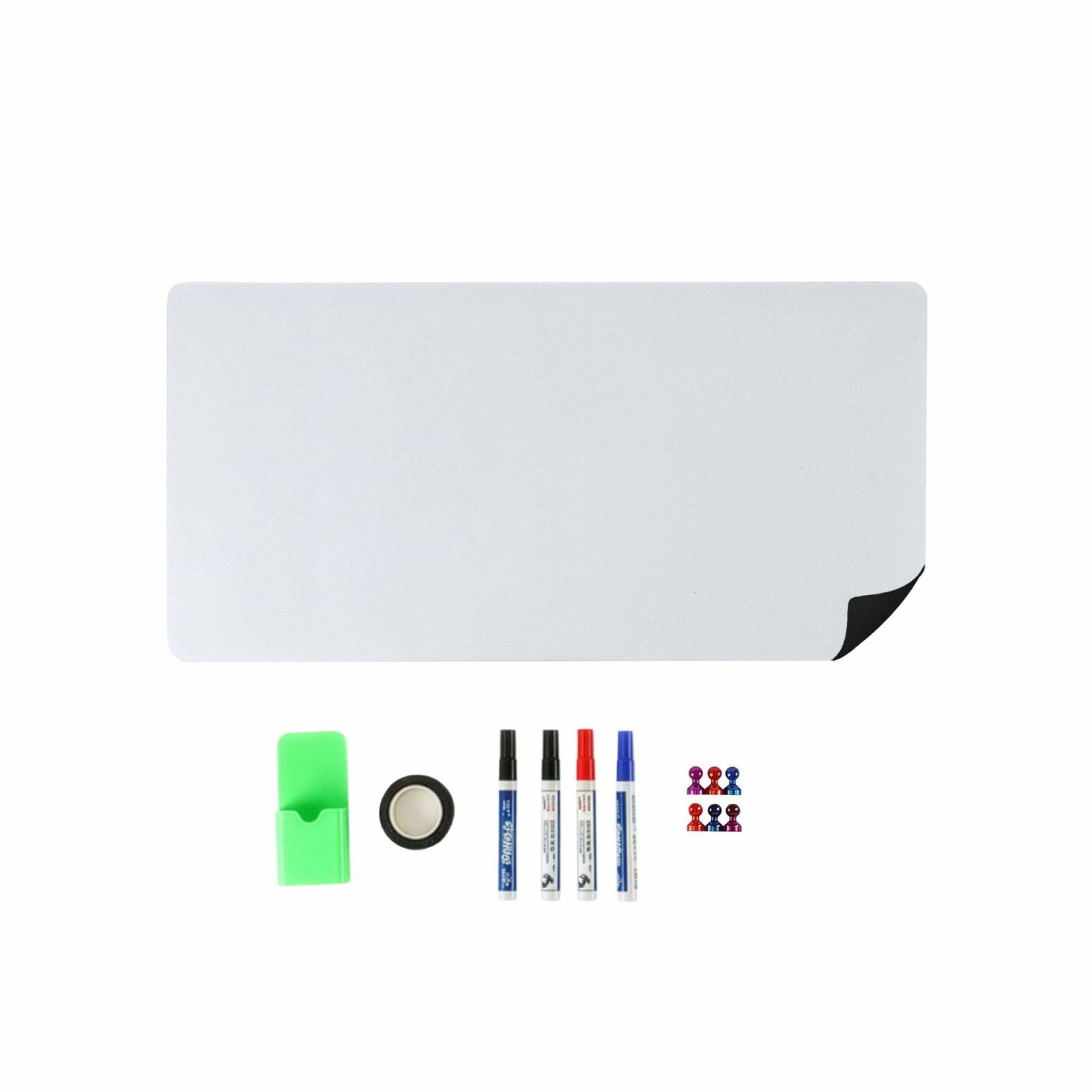 Magnetisk whiteboardtavle med tilbehør – penne, magneter, æske