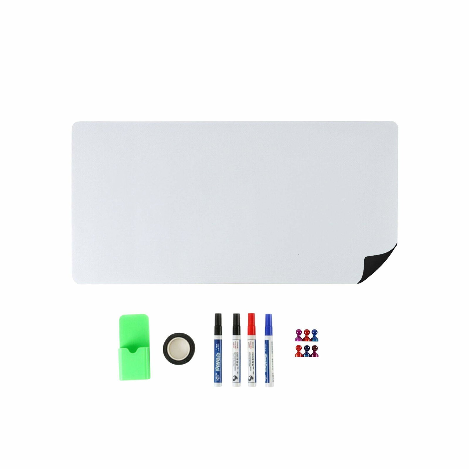 Magnetisk whiteboardtavle med tilbehør – penne, magneter, æske