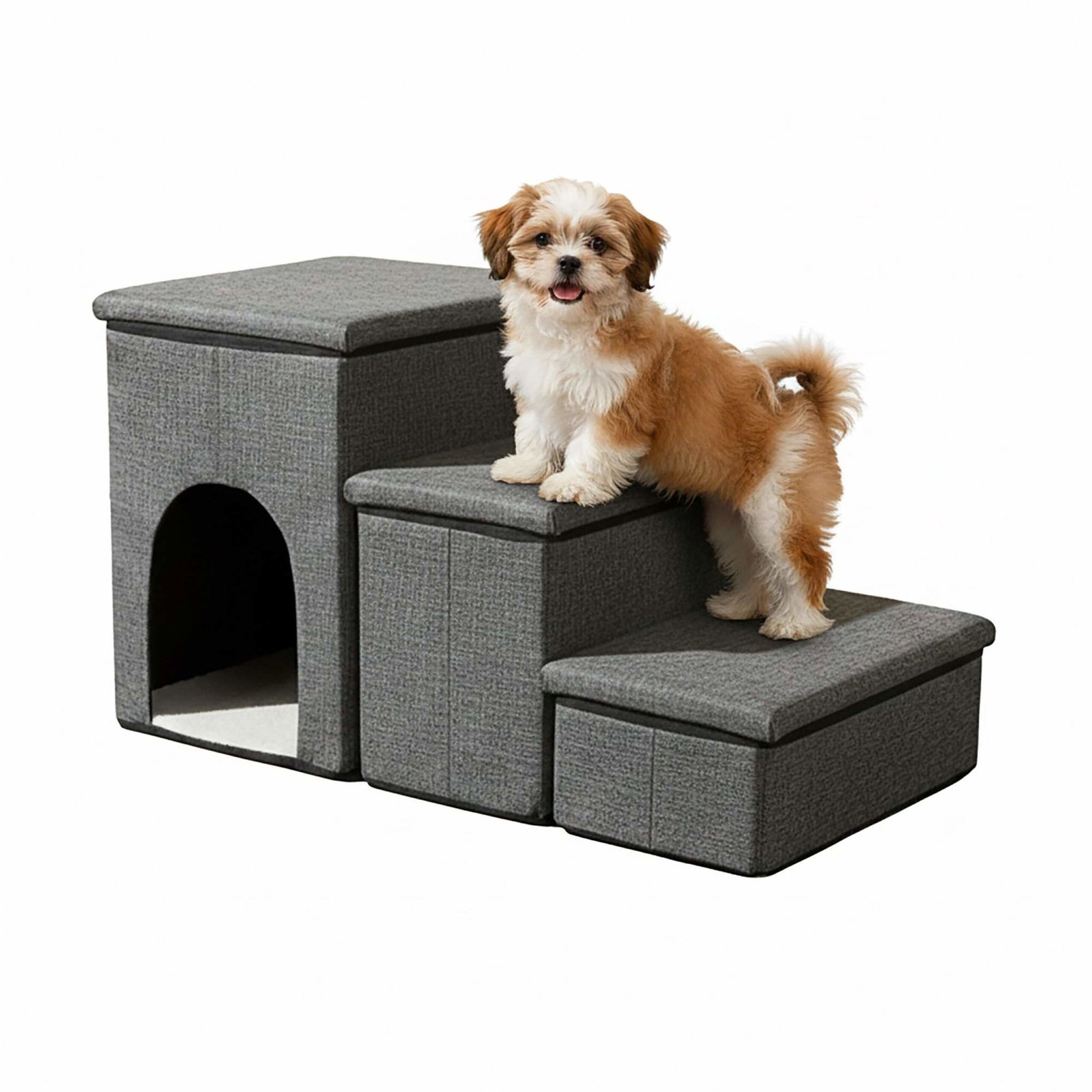 Hopfällbar hundtrappa – 3 steg med förvaring och halkfri bas | Hem & Hobby | Pryloteket