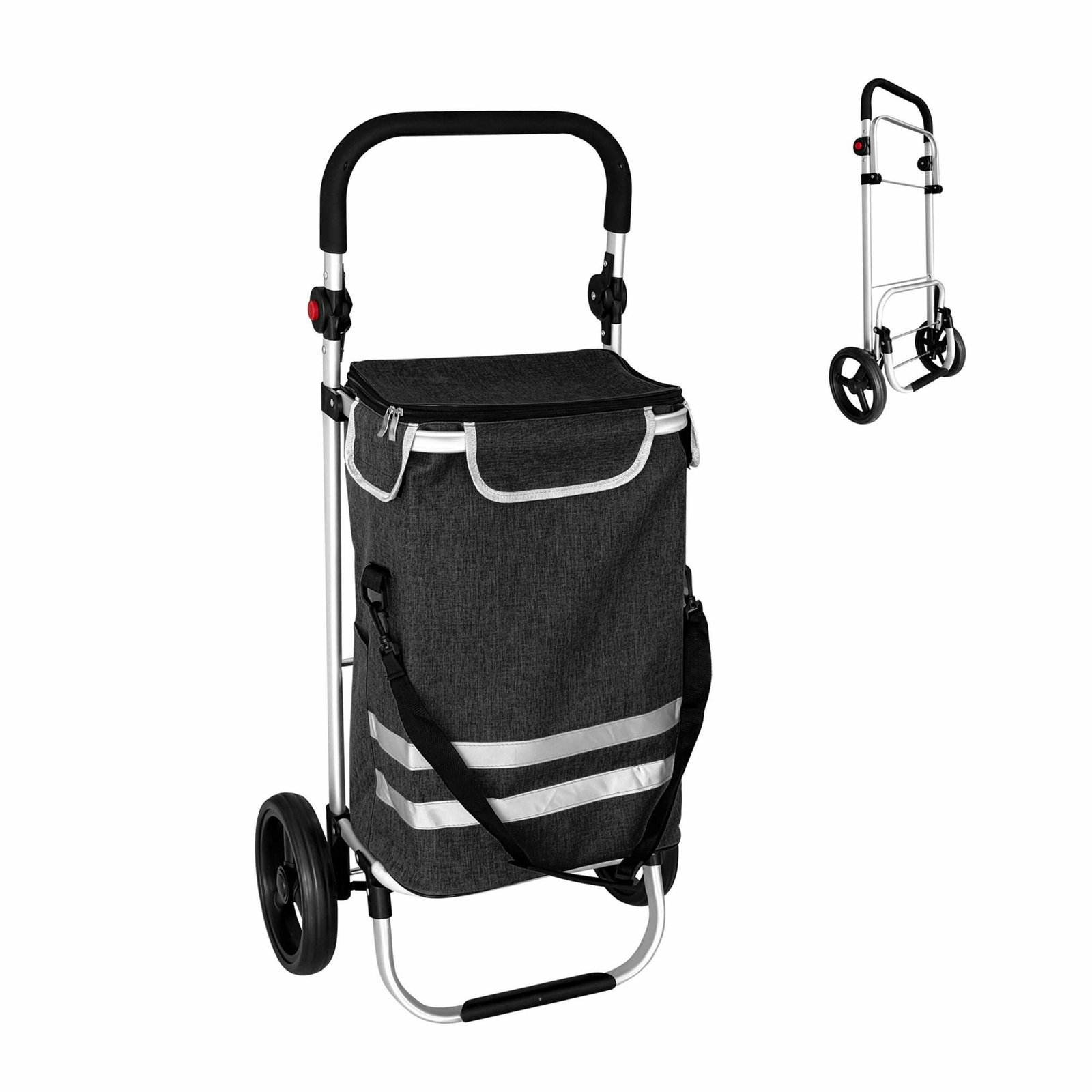 Hopfällbar shoppingvagn – 45 l, kylväska, 35 kg kapacitet | Hem & Hobby | Pryloteket