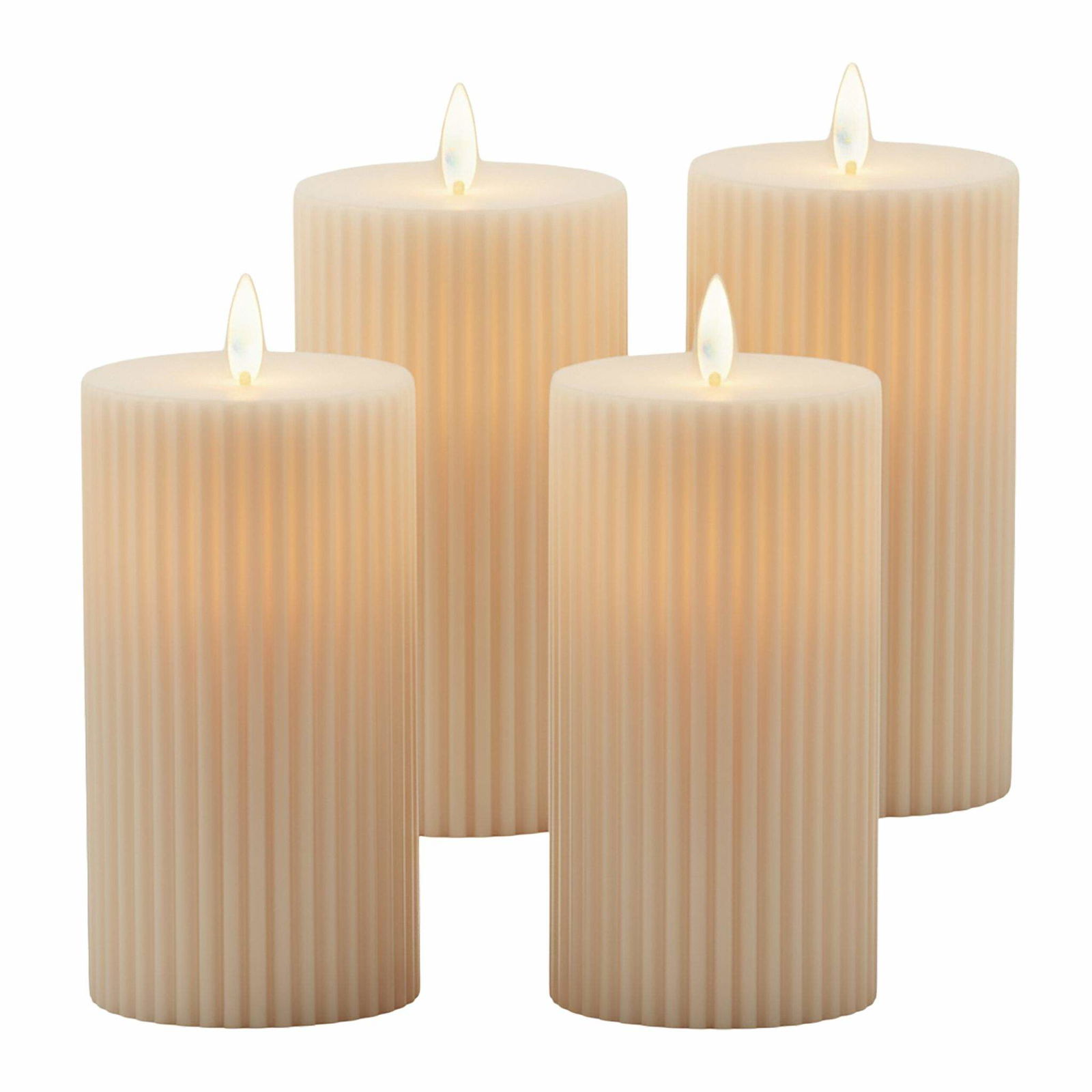 LED flammeløse bloklys – sæt med 4, varm hvid