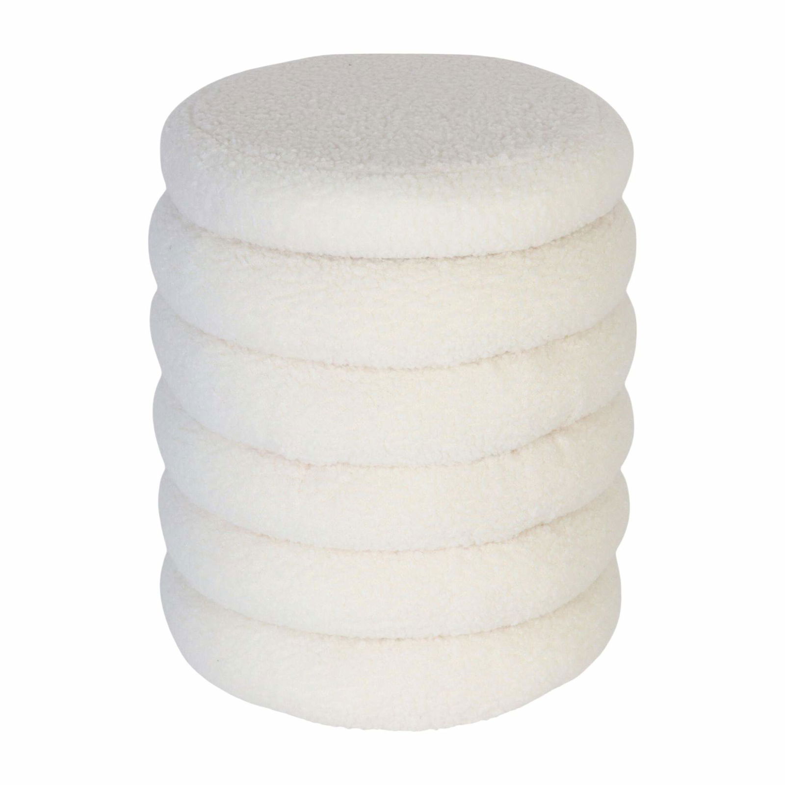 Teddy stofopbevaringsskammel – Rund skandinavisk puf