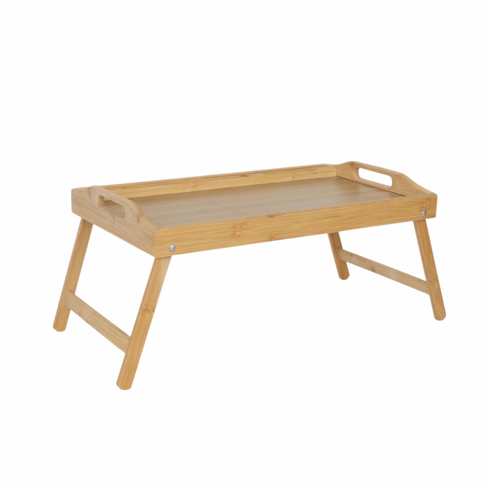 Bambus Sengebakke med Telefon- & Tabletholder