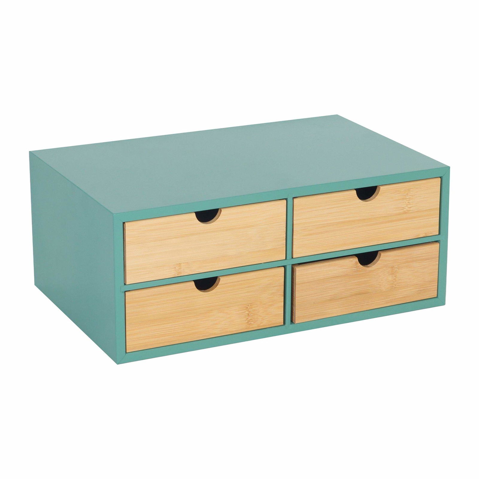 Skrivebordsarrangør med 4 bambusskuffer – Pladsbesparende opbevaring