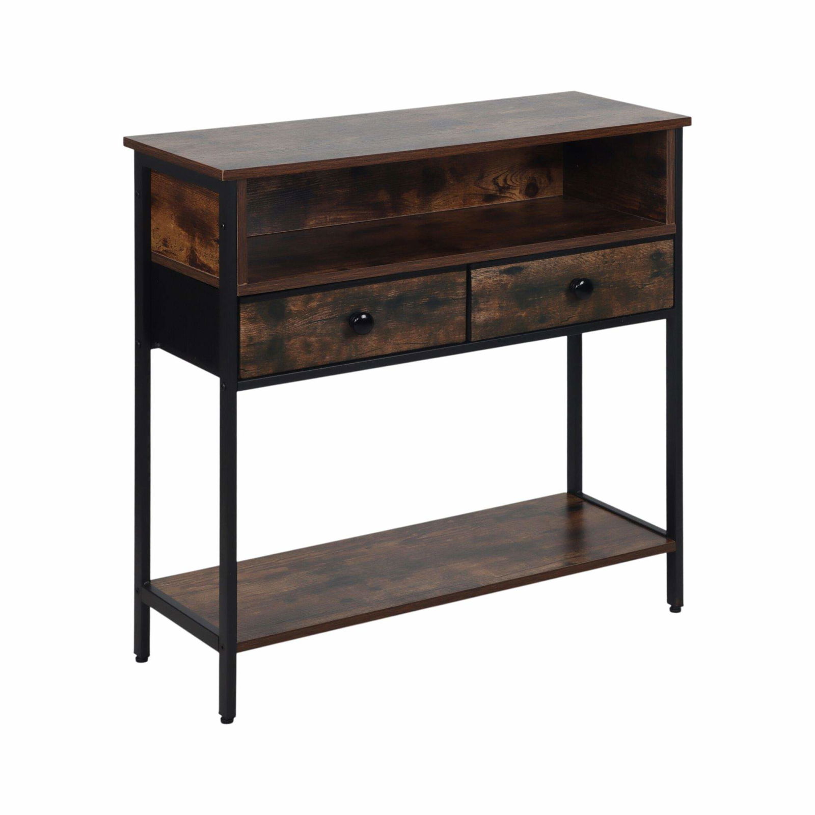 Industriellt konsolbord – Kompakt med lådor och hyllor | Hem & Hobby | Pryloteket
