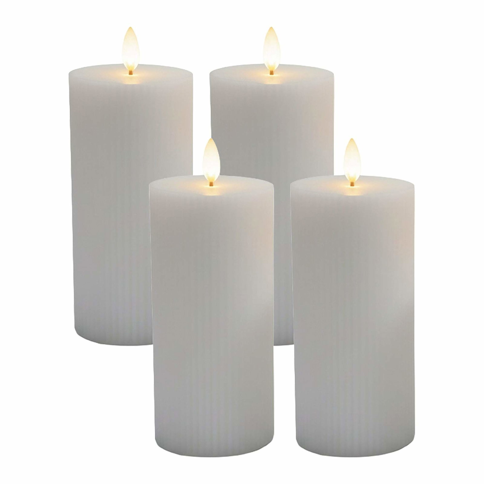 LED-lys sæt med 4 – Ægte voks, flimrende flamme
