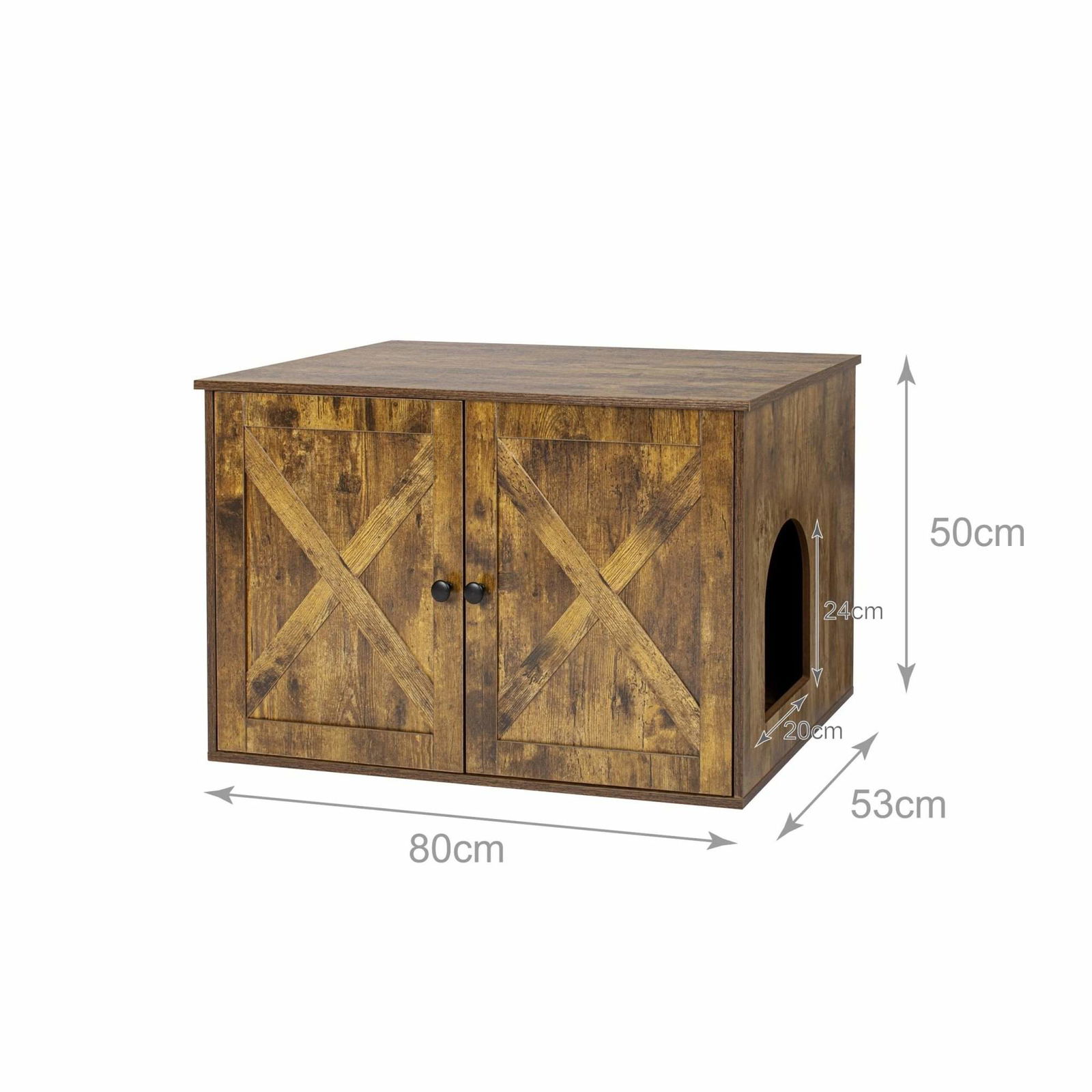 Kattegrusskab med ventilation – trælook