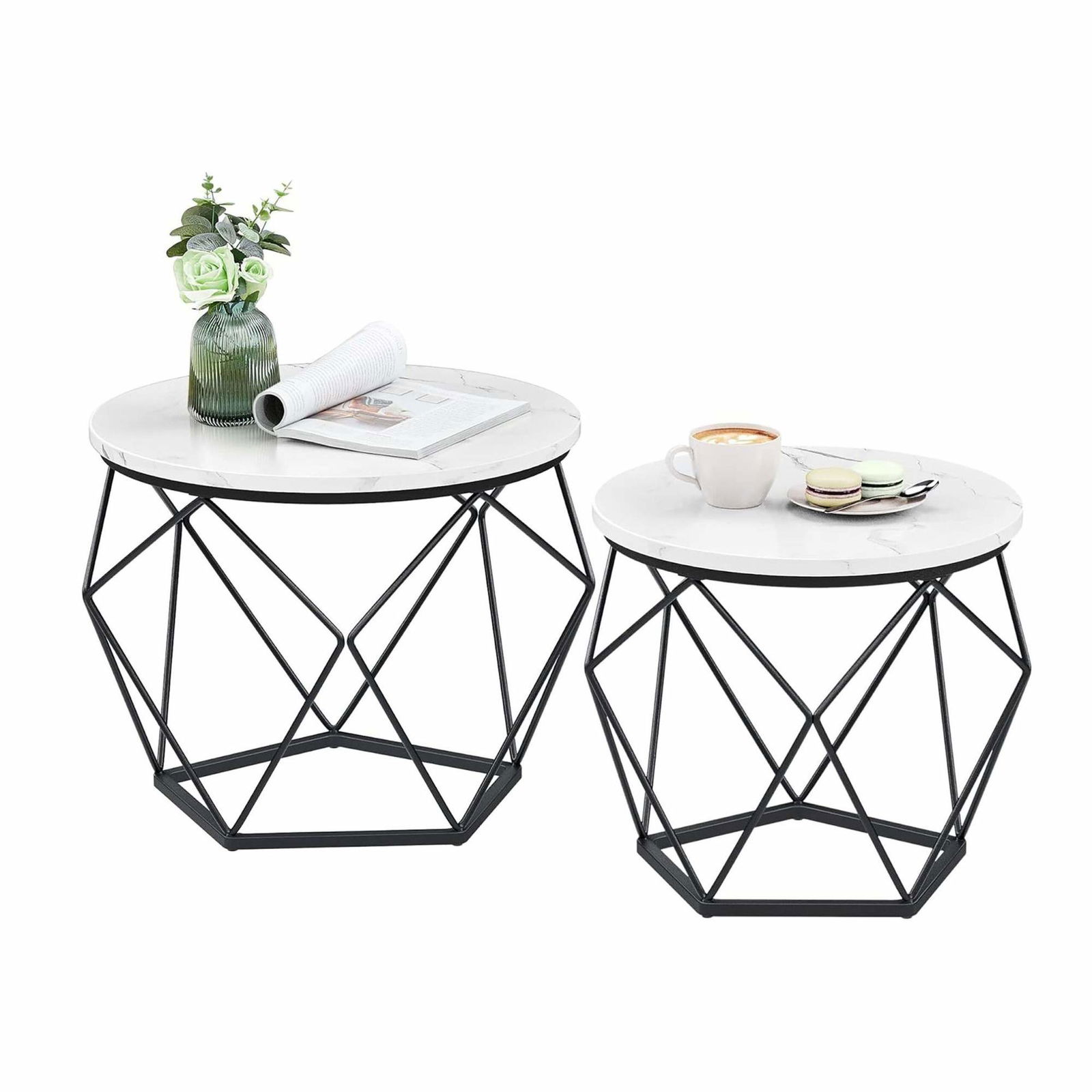 Sidobord i rotting, avtagbara brickor, 2 delar | Hem & Hobby | Pryloteket