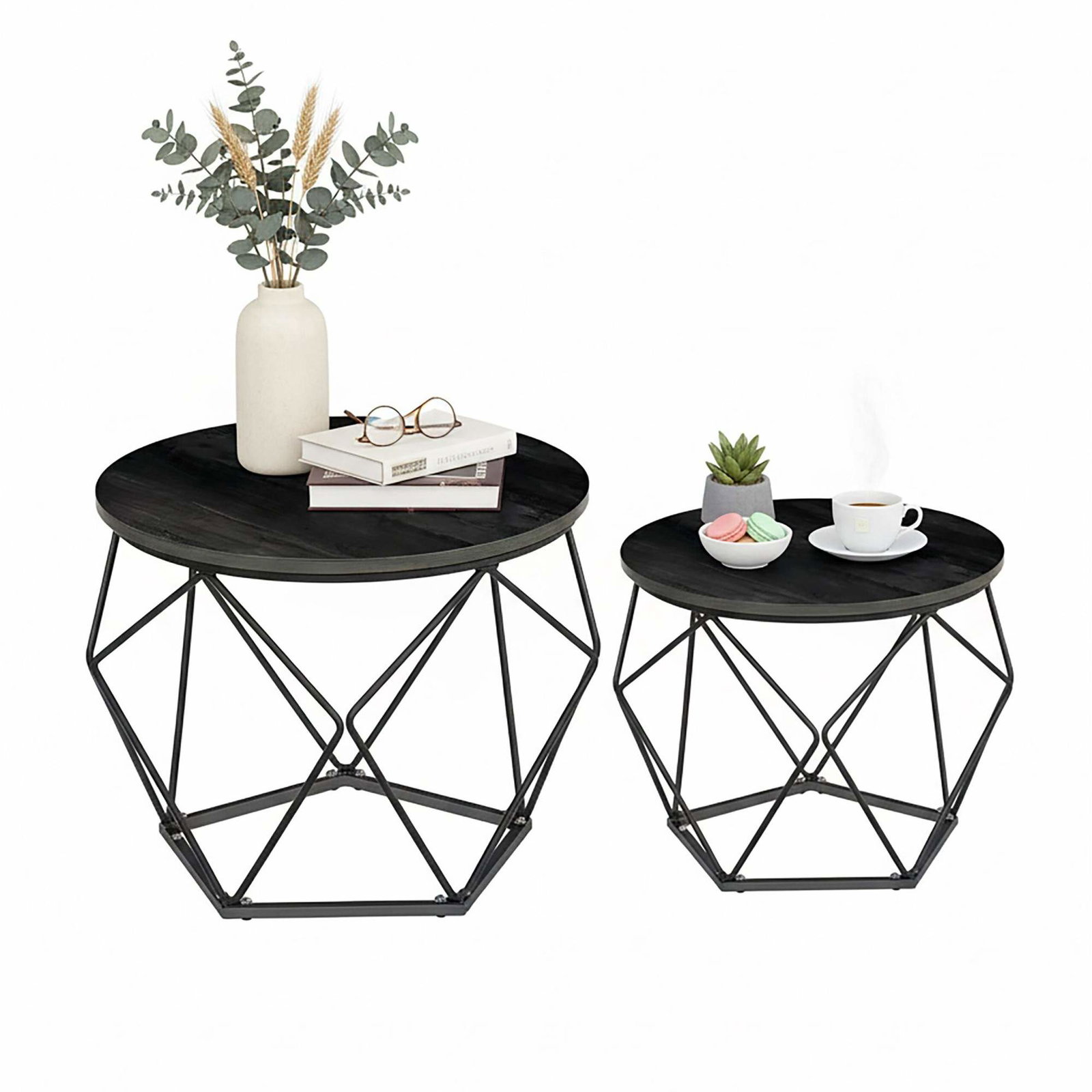 Sidobord i rotting – avtagbara brickor, 2 delar | Hem & Hobby | Pryloteket