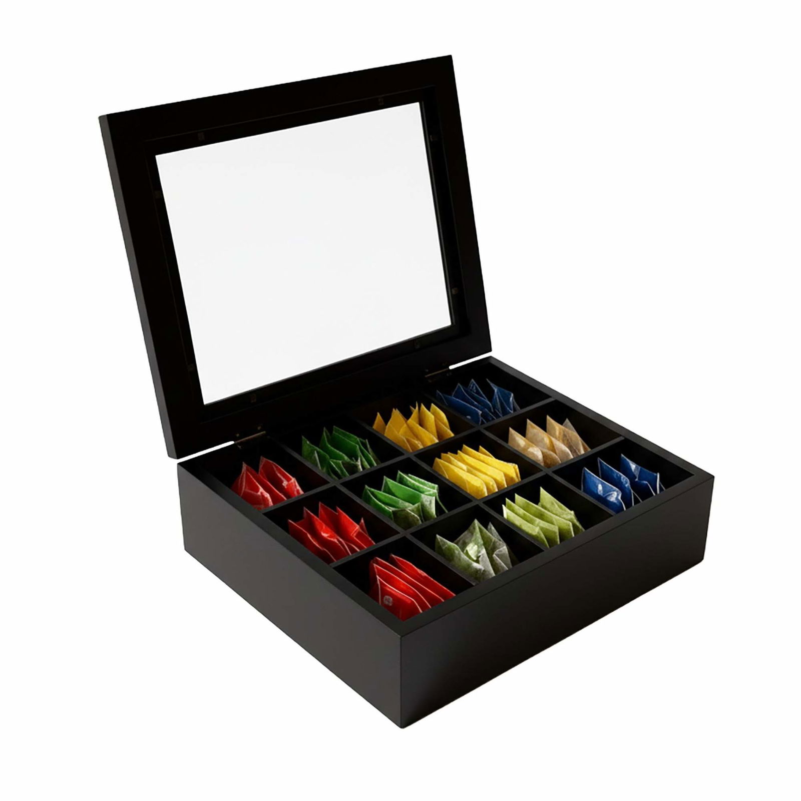 Teæske med låg – bambus, 12 rum