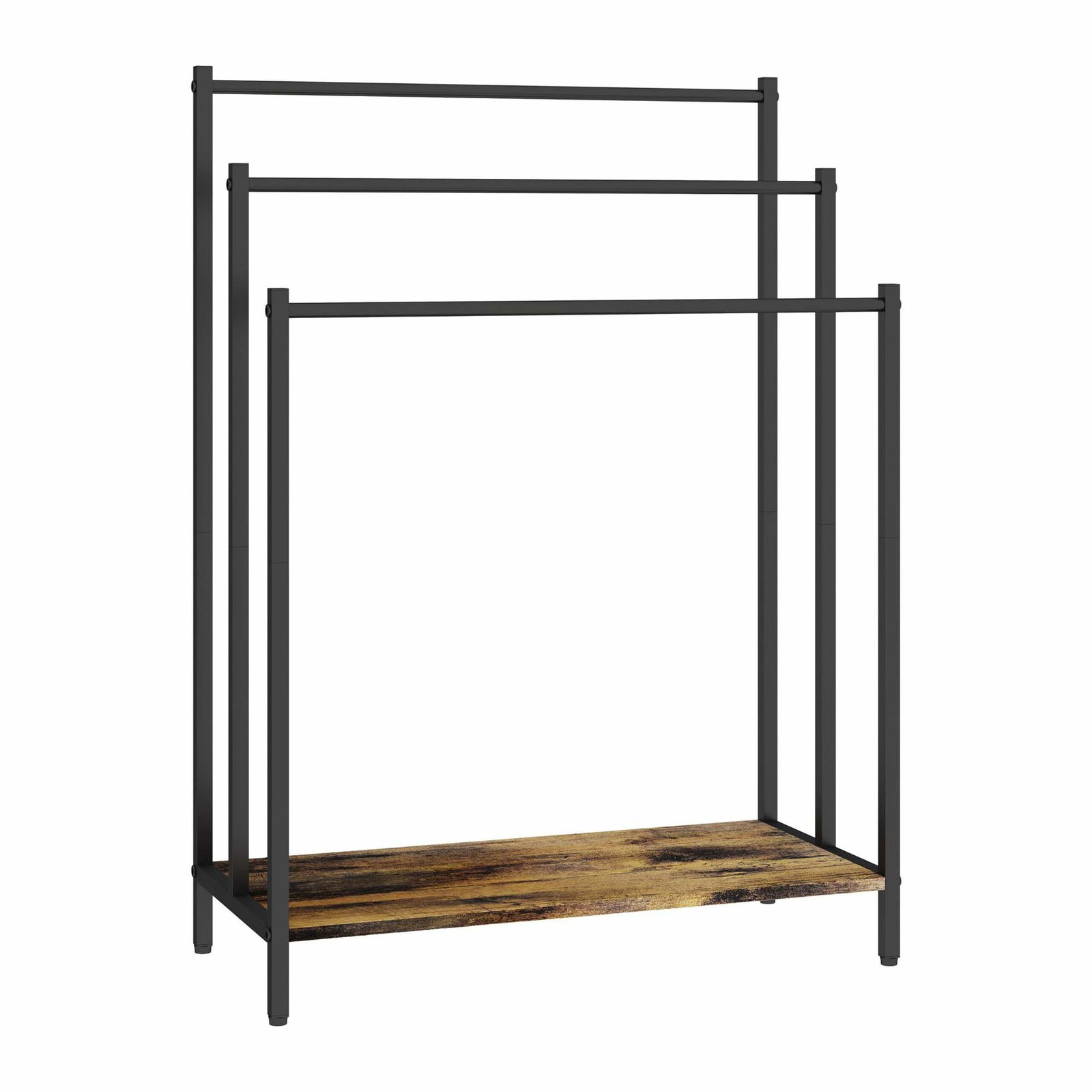 Håndklædestativ med hylde – fritstående, metalramme