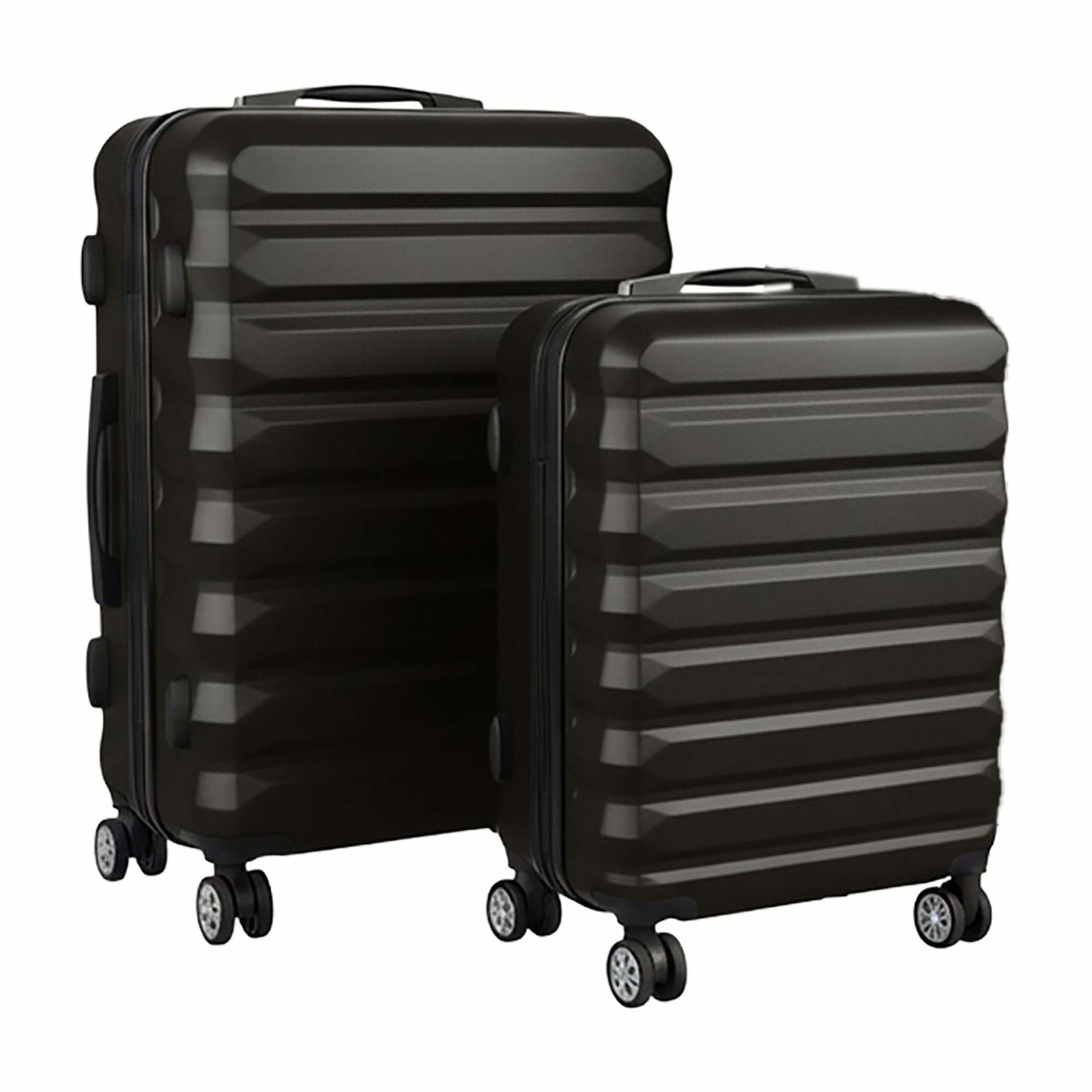 2-delt hårdt bagagesæt med hjul og lås