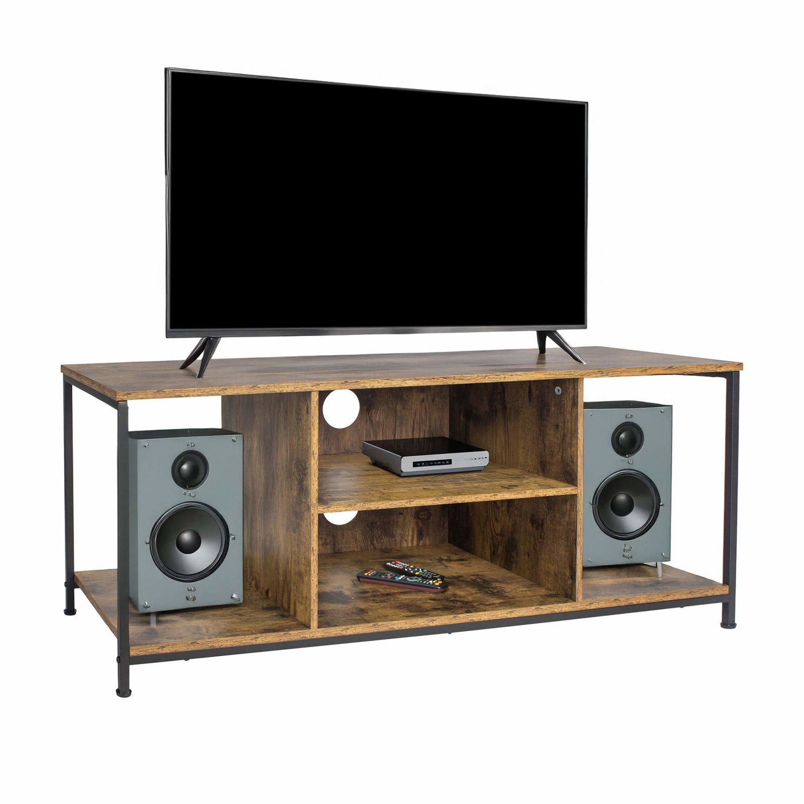 TV-bänk med 4 fack – träeffekt | Hem & Hobby | Pryloteket