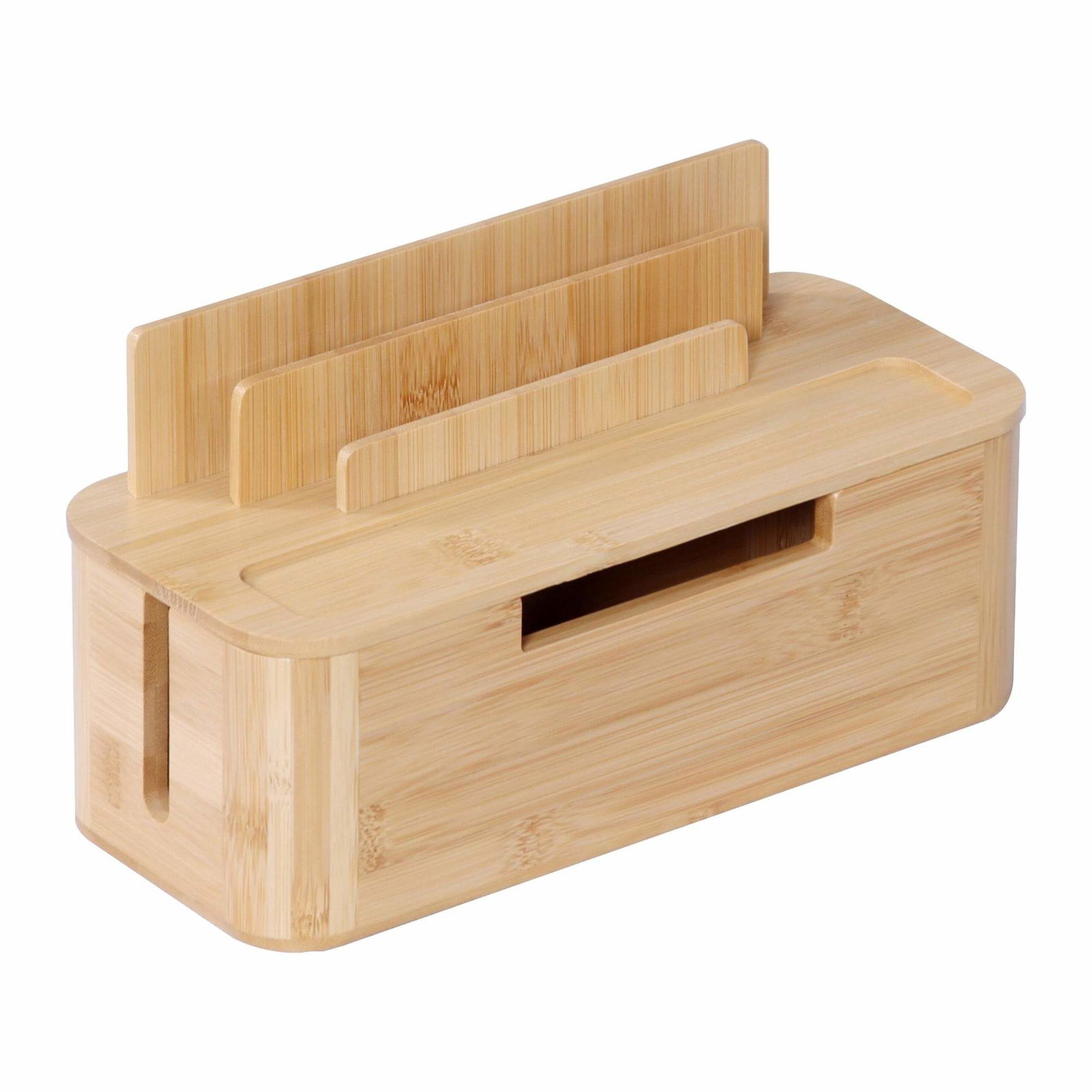 Bambu-kabelbox med telefonhållare – Organisera och ladda | Hem & Hobby | Pryloteket