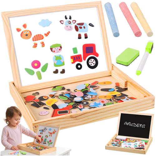 Magnetisk undervisningstavle, dobbeltsidet, 108 dele