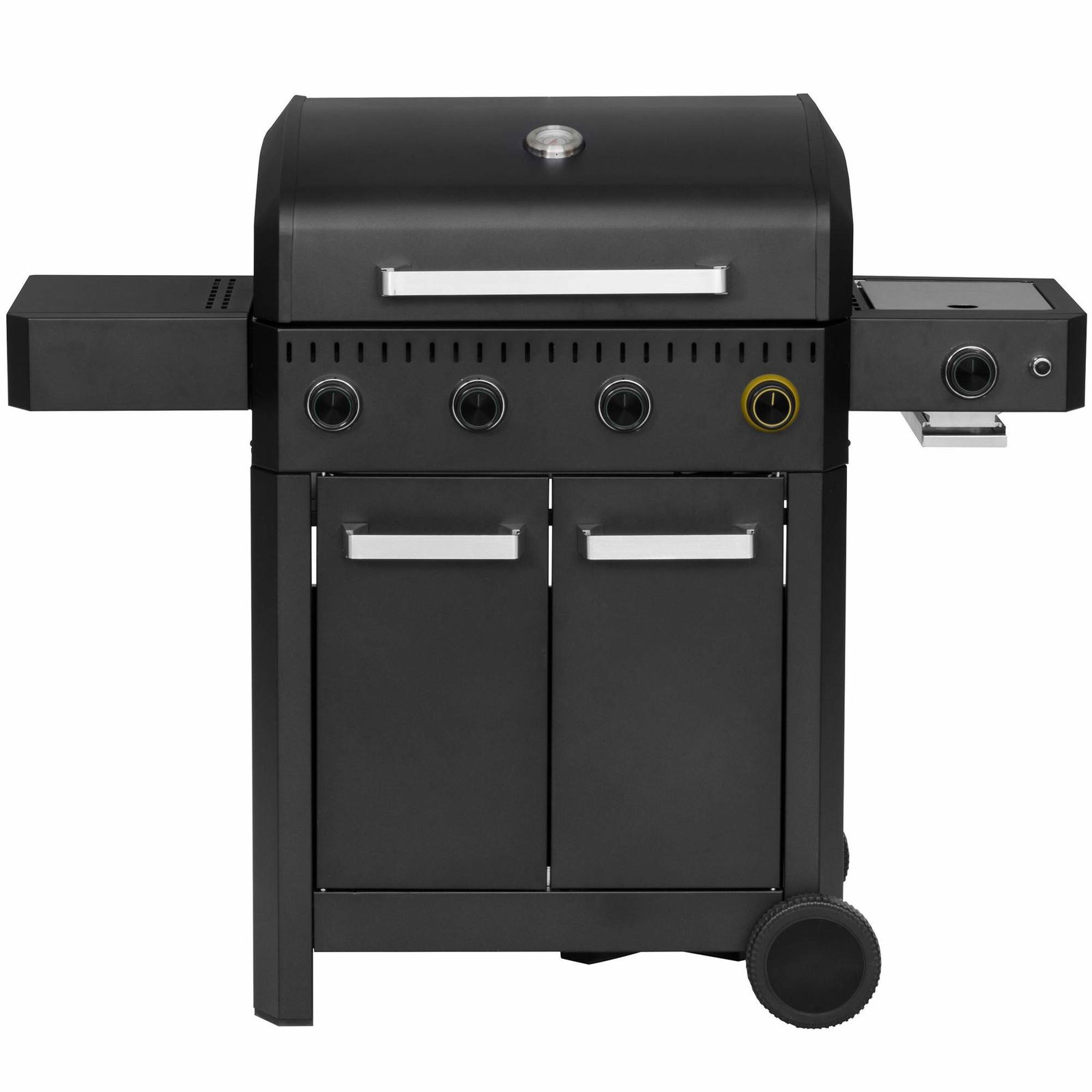 Gasgrill med 4 brændere og sidebrænder