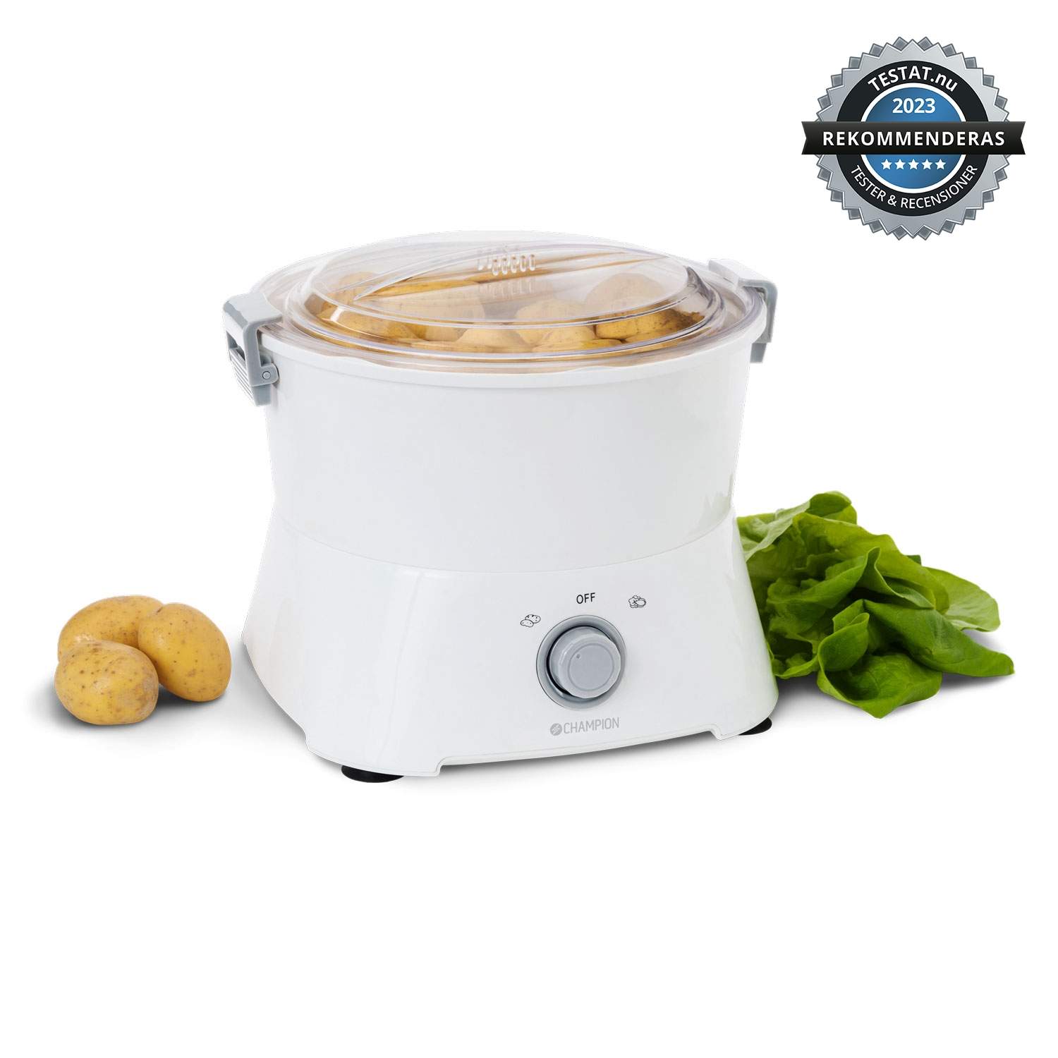 Kartoffelskræller 1 kg med salatslynge, hvid