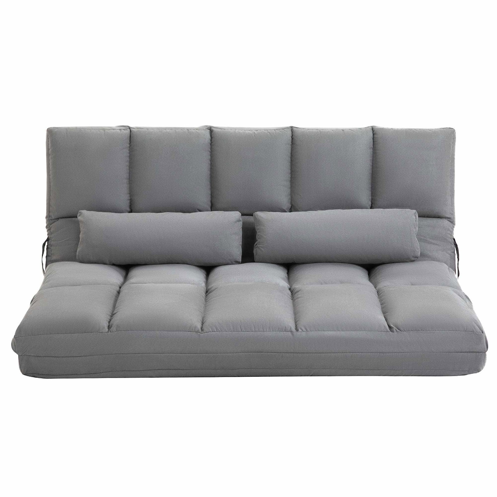 Sovesofa med justerbar ryglæn, lysegrå