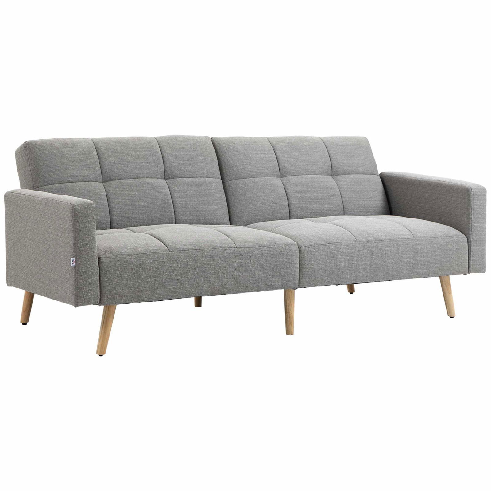 Sovesofa med justerbar ryglæn – gråt linnedlook