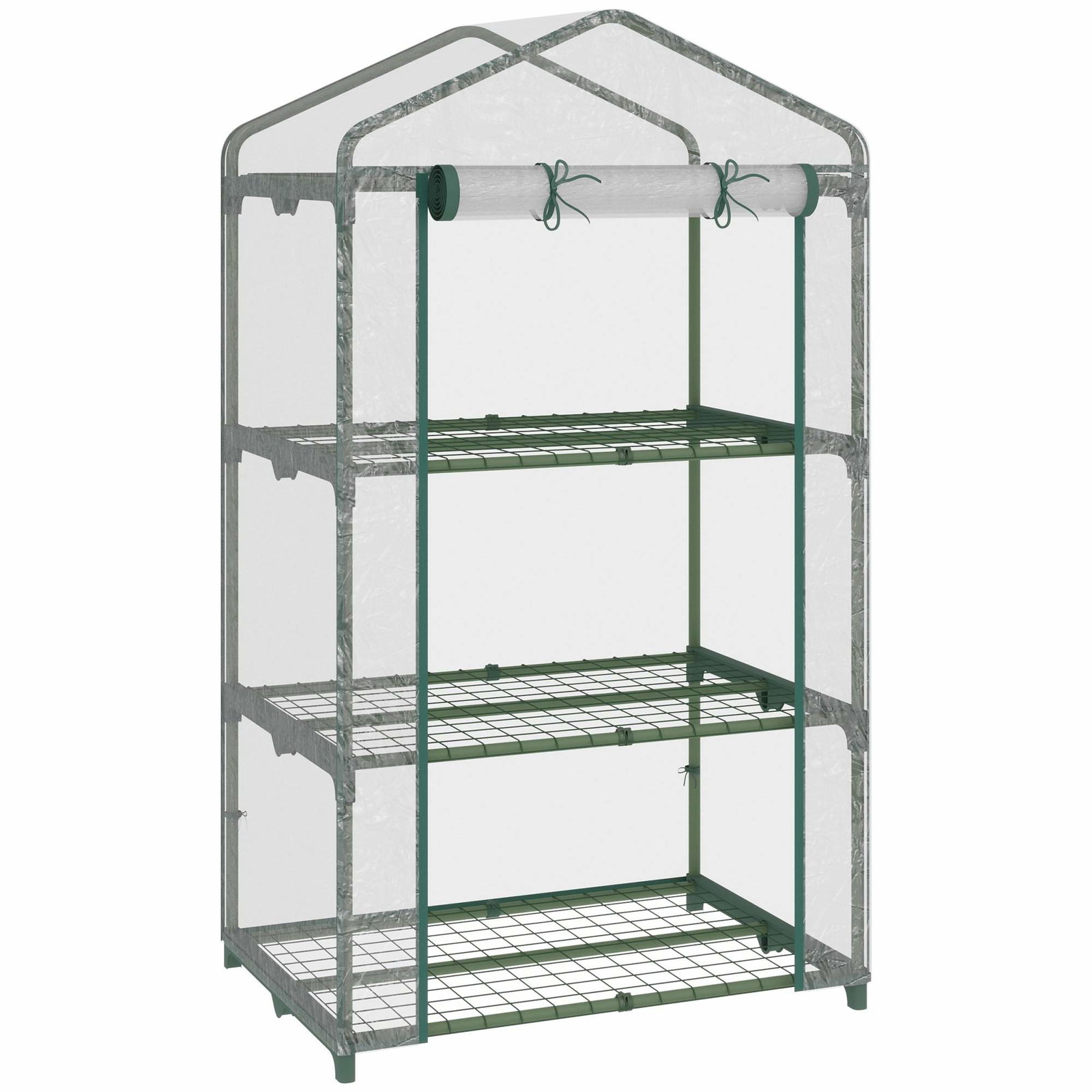 Kompakt altandrivhus – 3 hylder, vejrbestandigt, 125 cm