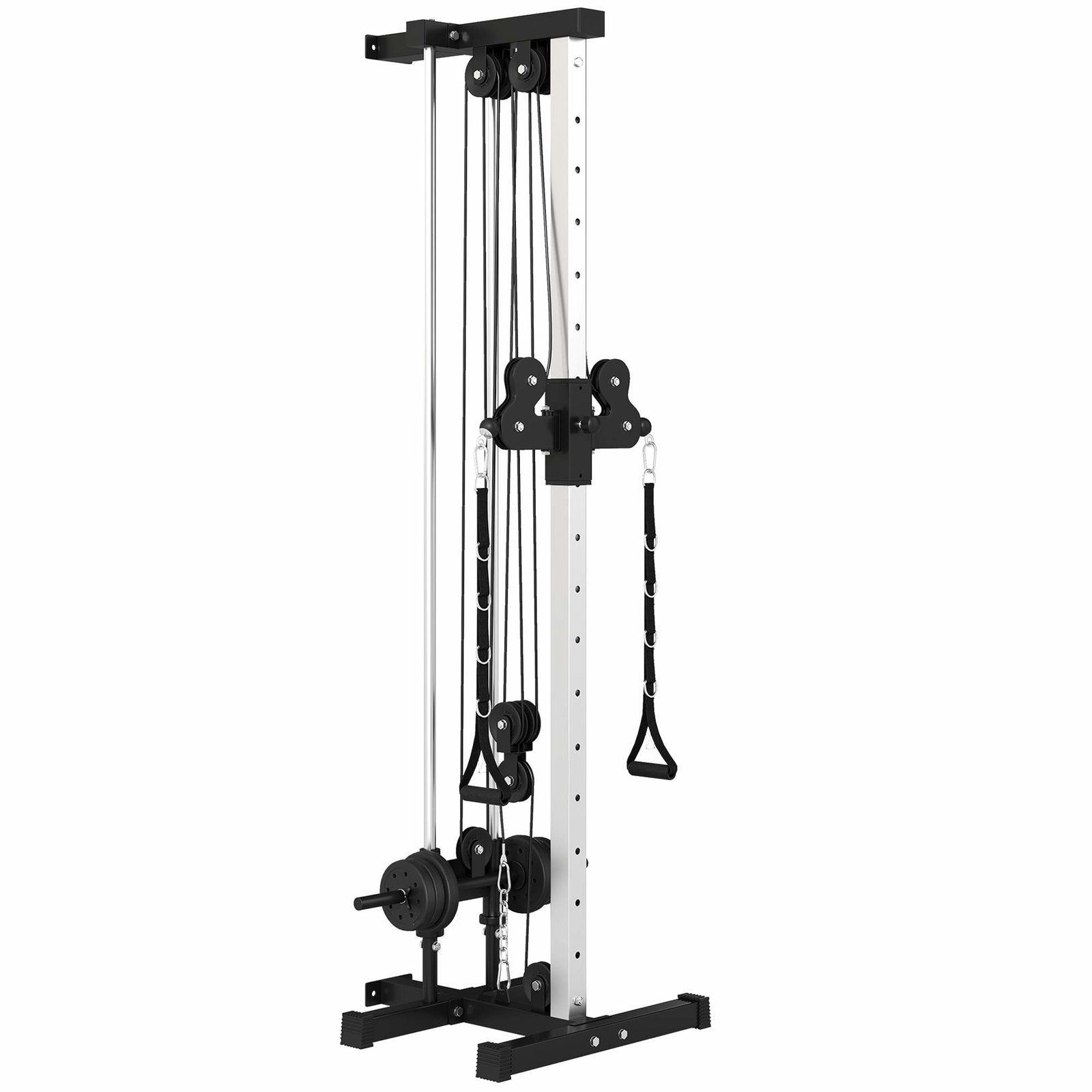 Justerbar kraftstation med dobbelt remskive – 62 x 60 x 200 cm
