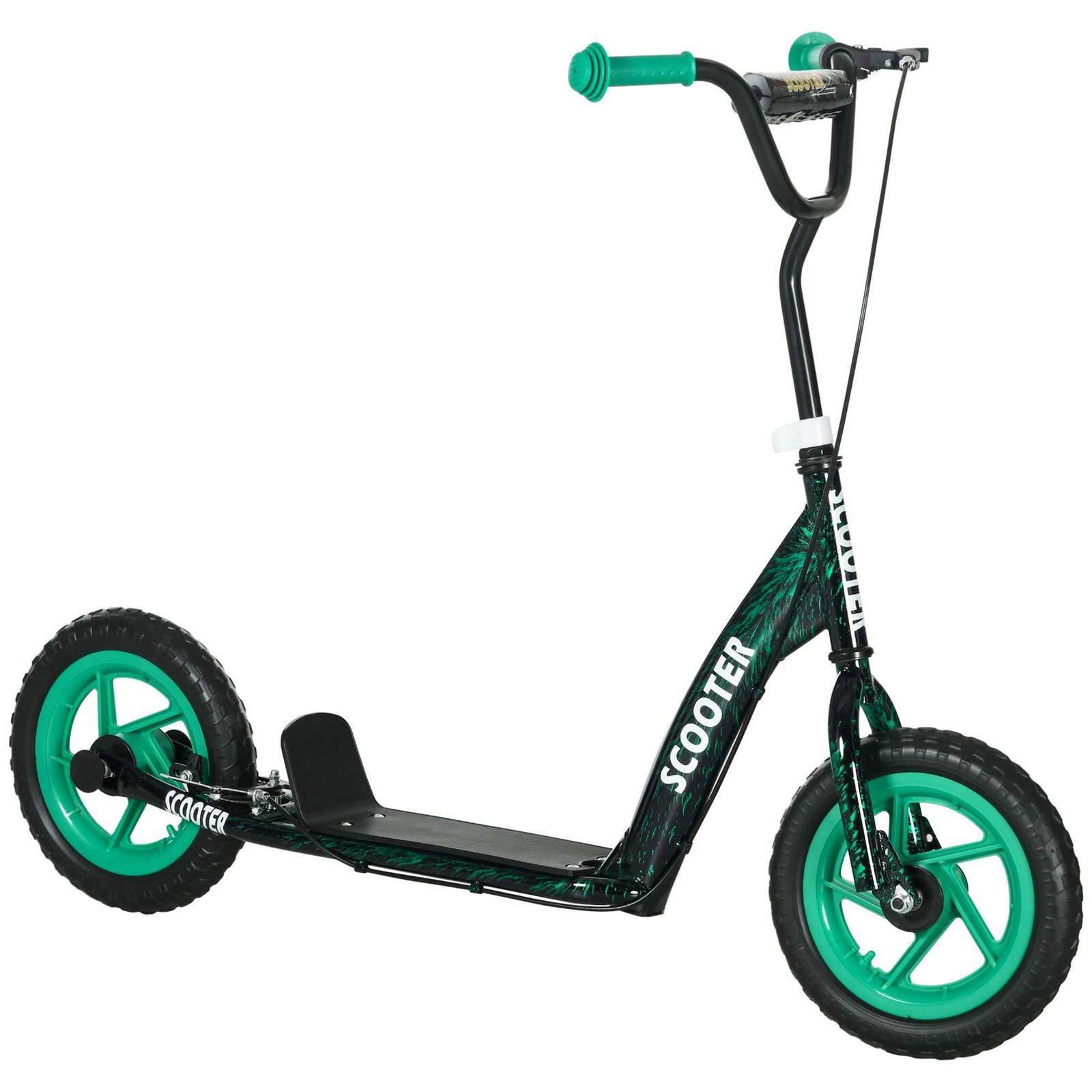 Justerbar børnescooter – Grøn, sikre bremser, alder 6-12