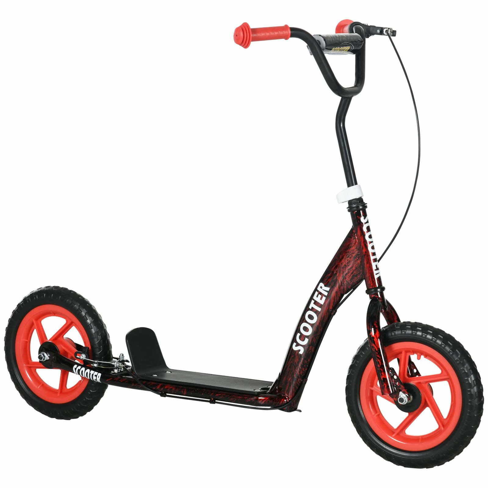 Justerbar barnsparkcykel med broms, stativ, 50 kg kapacitet, röd | Hem & Hobby | Pryloteket