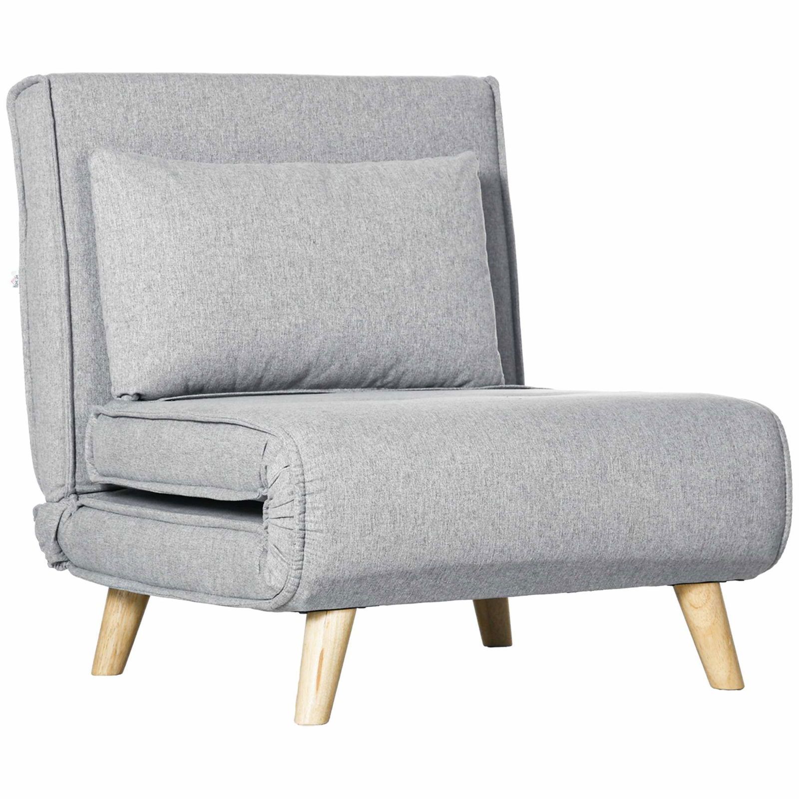 Sovestol med justerbar konstruktion, linnedlook, lysegrå