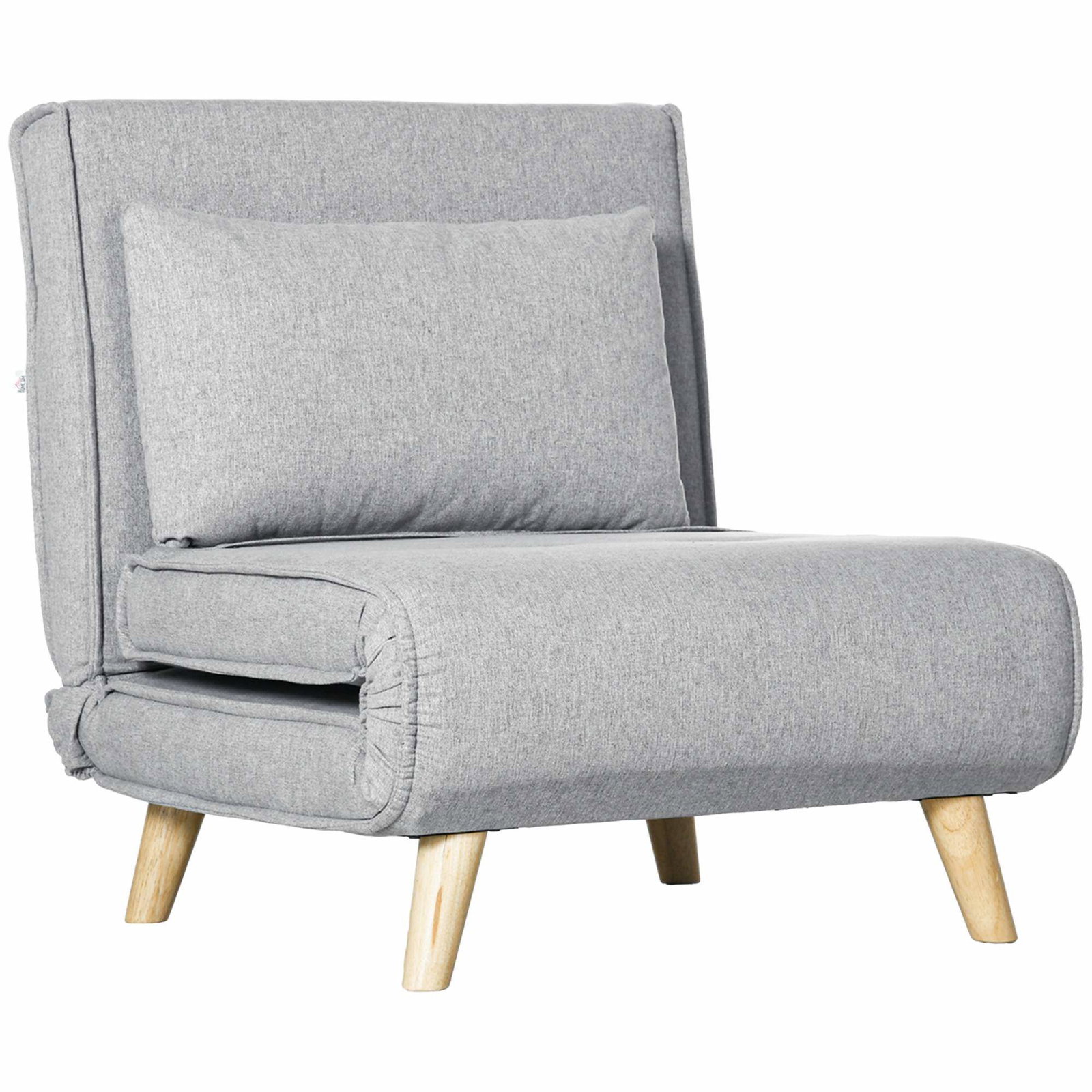 Sovestol med justerbar konstruktion, linnedlook, lysegrå